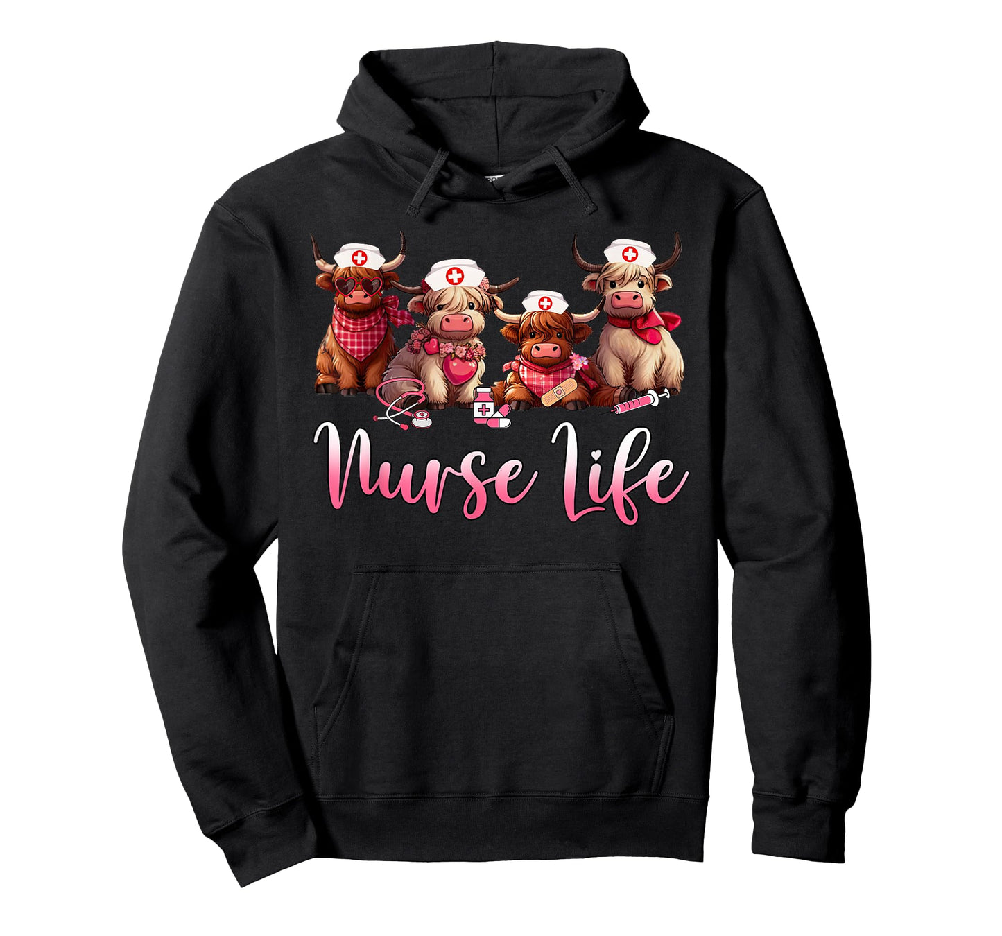Cute Highland Cow Nurse Life Nursing Farm Animal Lover T-Shirt
