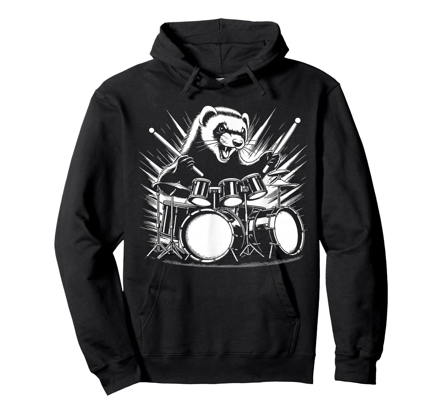 Drumming Ferret Drummer Drums Music Rock Band T-Shirt