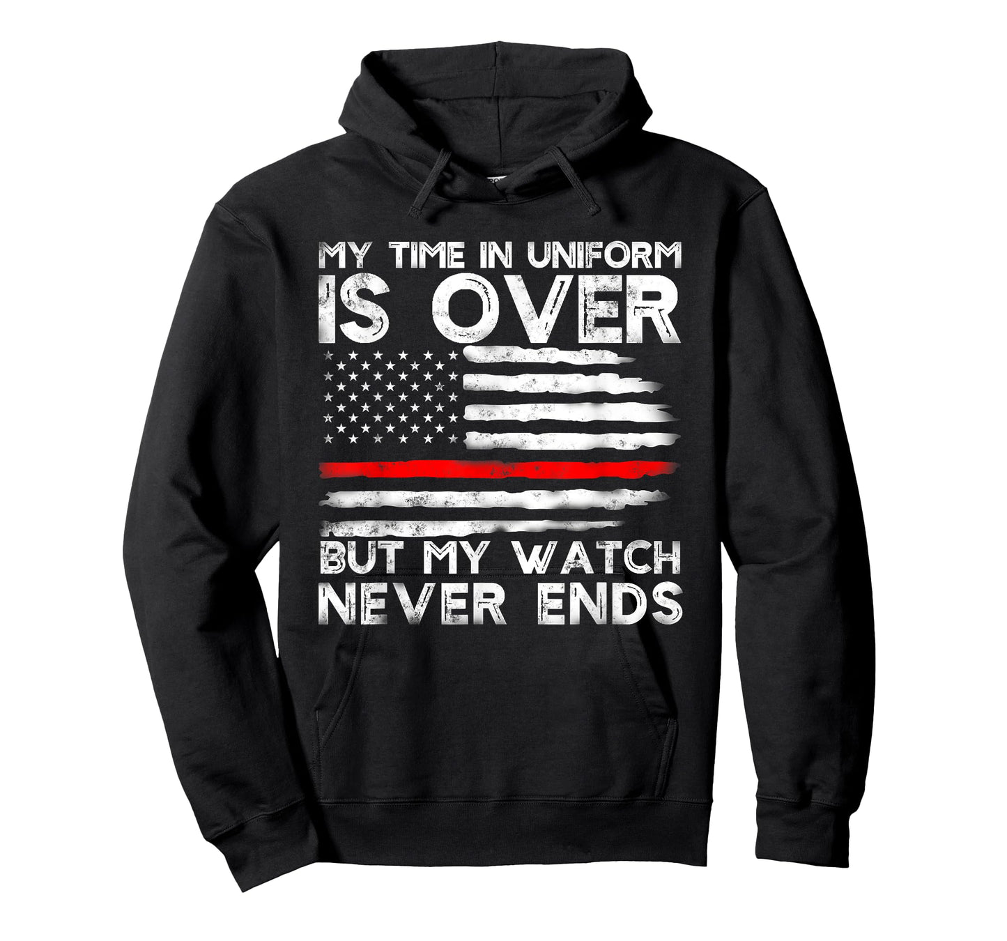 Retired Firefighter Stripe American flag Retirement Grandpa T-Shirt