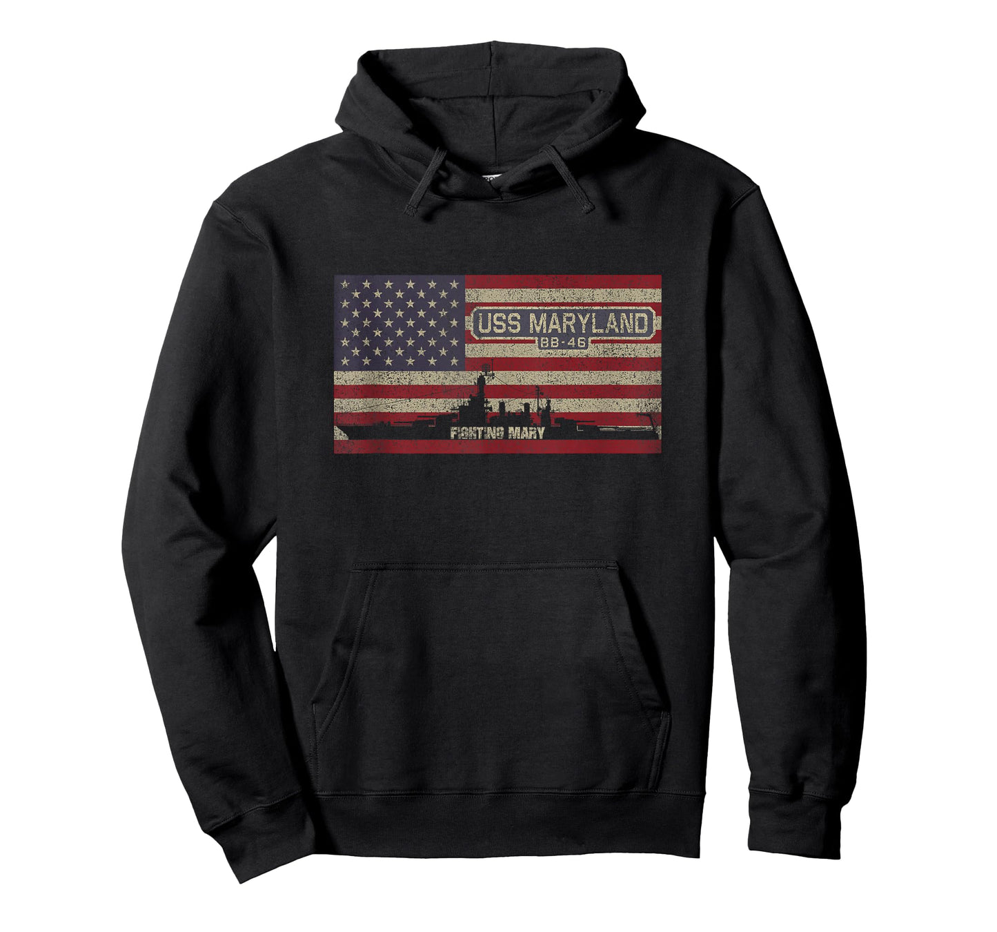 USS Maryland BB-46 WW2 Battleship USA American Flag Tank Top