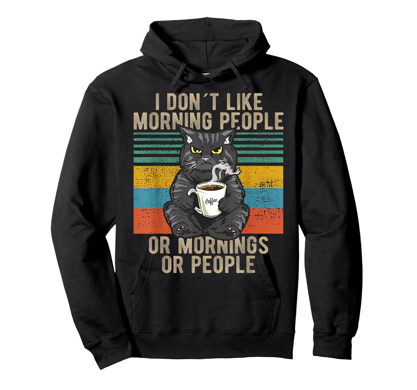 I Hate Morning People And Mornings And People Coffee Cat T-Shirt