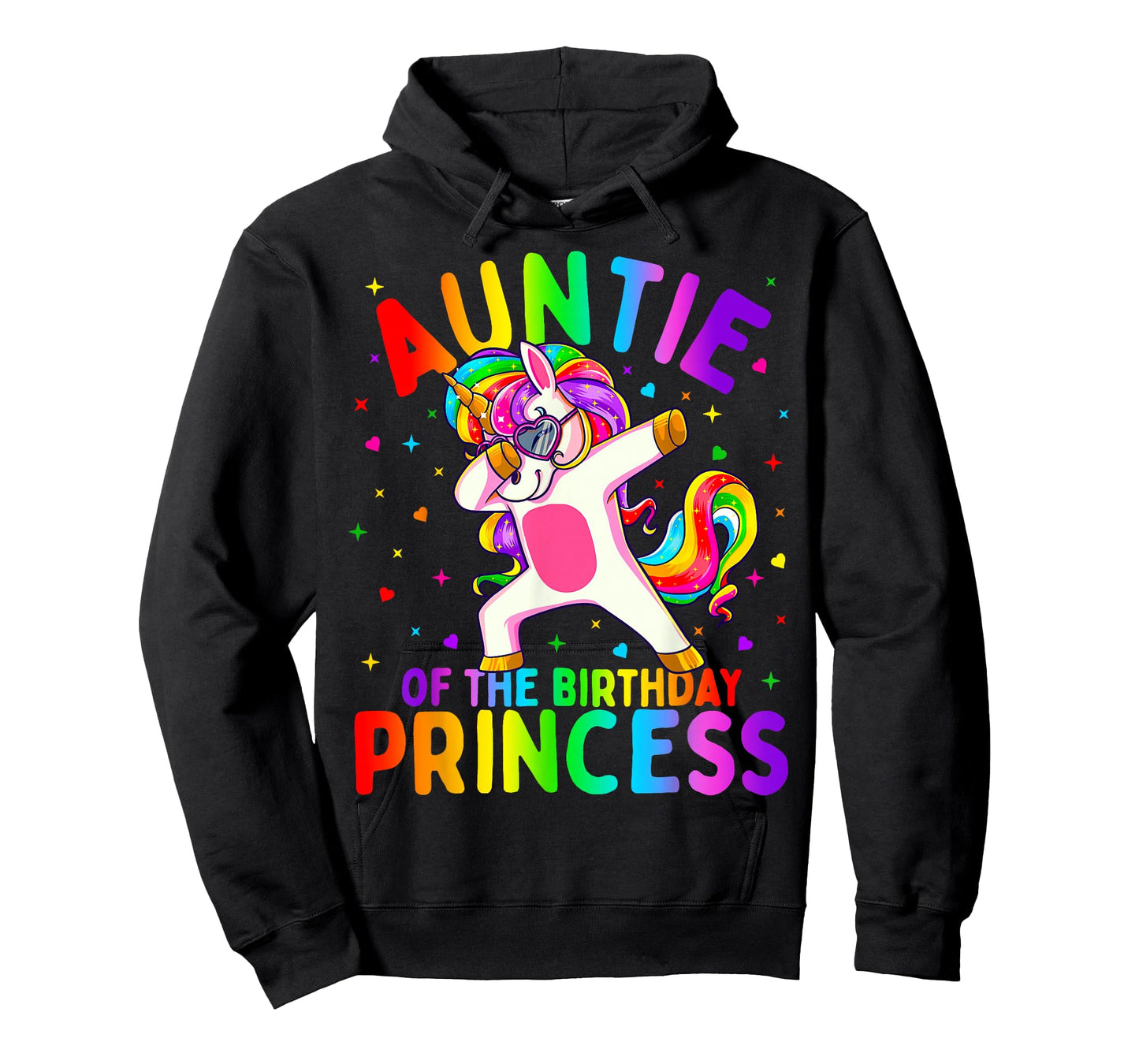 Auntie of The Birthday Princess Girl Dabbing Unicorn Aunt T-Shirt Small