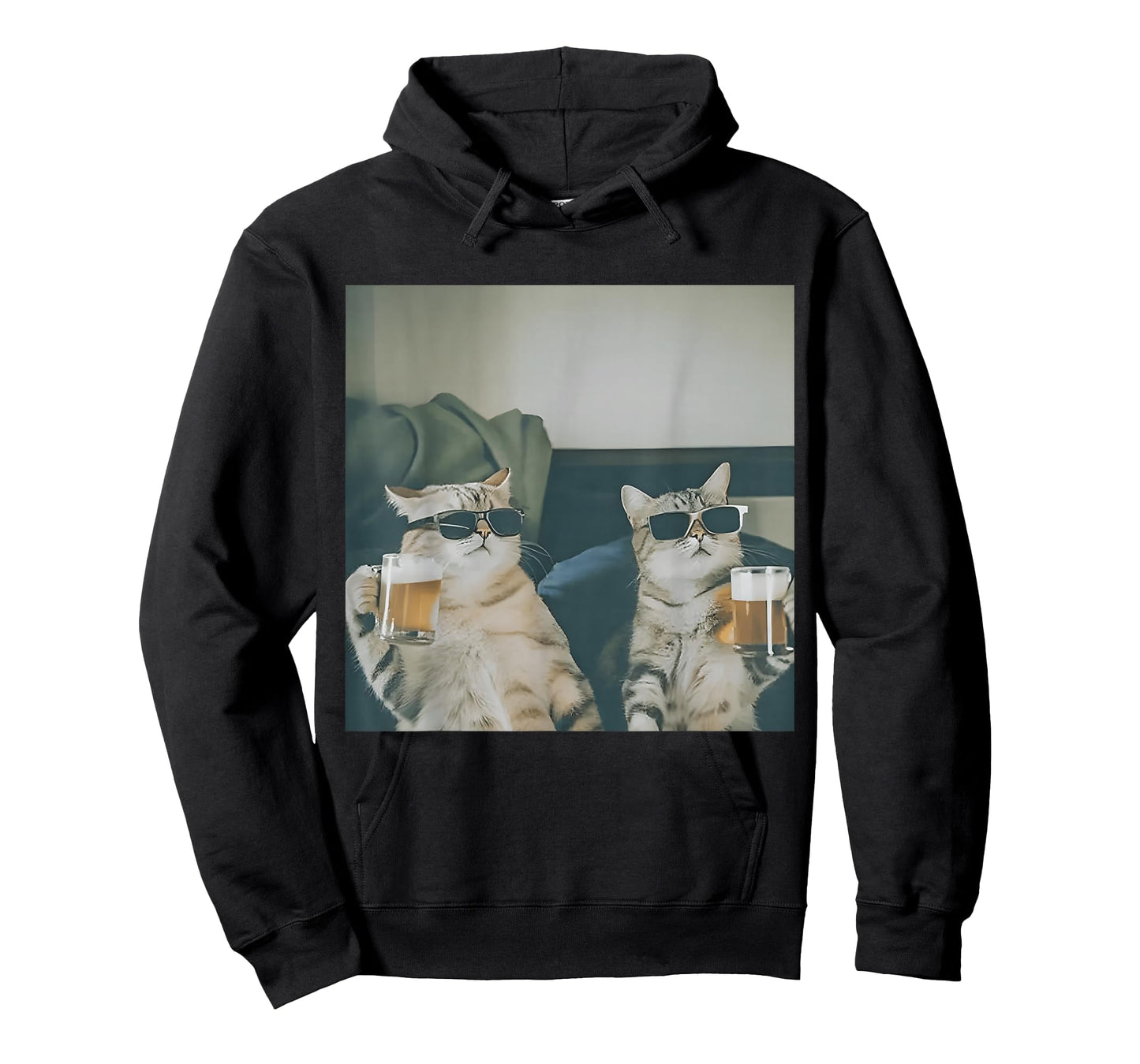 Funny Cat Drinking Beer Buddy Cat Lovers for Men Women T-Shirt