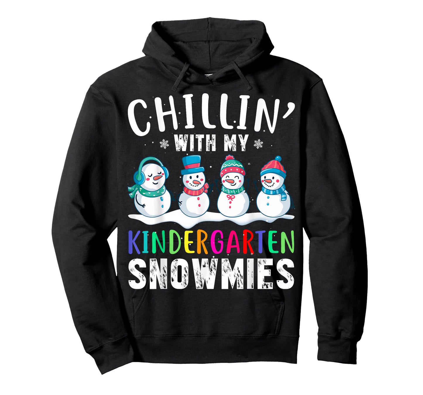 Chillin With My Kindergarten Snowmies Funny Xmas Snowman T-Shirt