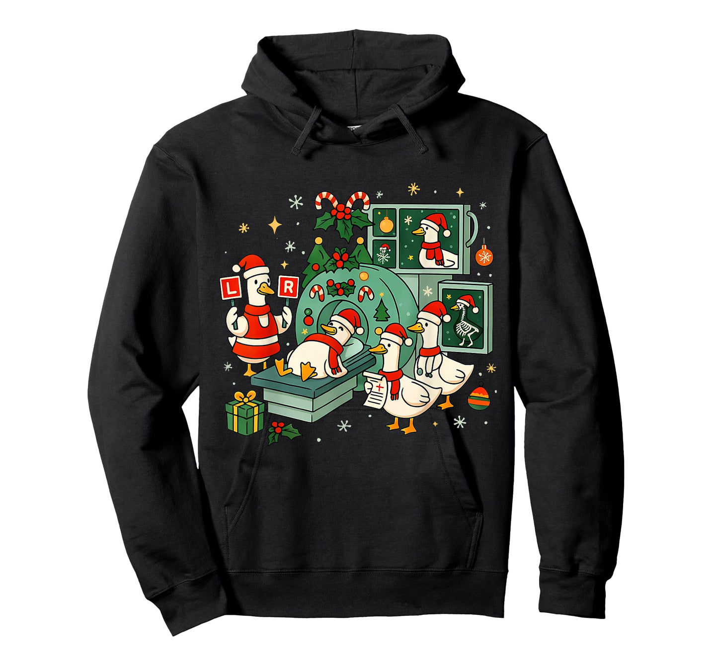 Funny Radiology Christmas Silly Goose Santa CT Tech MRI Tech T-Shirt