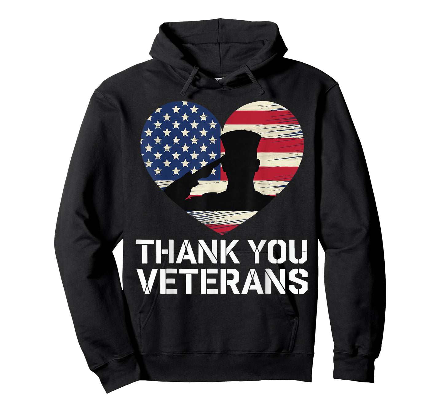Thank You Veterans Day American Flag Heart Patriotic Hero T-Shirt