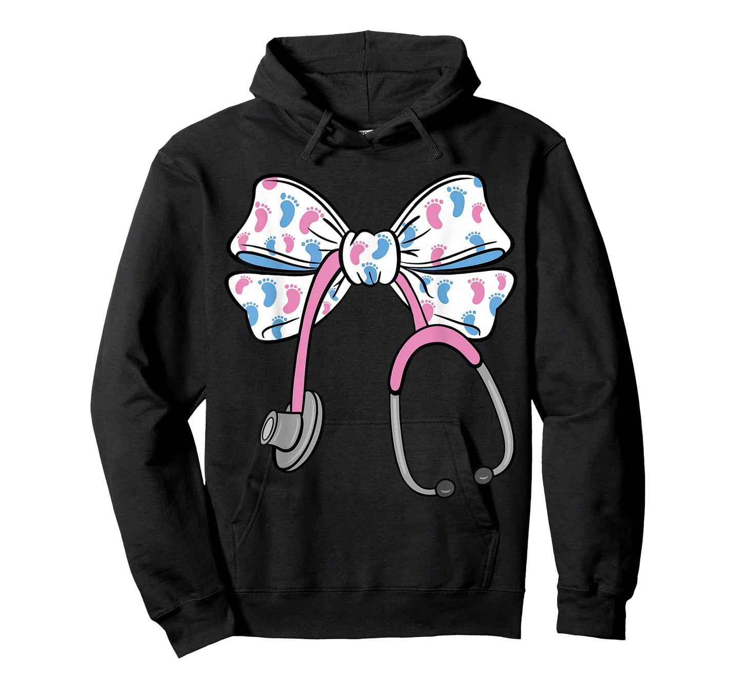 Cute Coquette Bow Stethoscope L&D Labor and Delivery Nurse T-Shirt