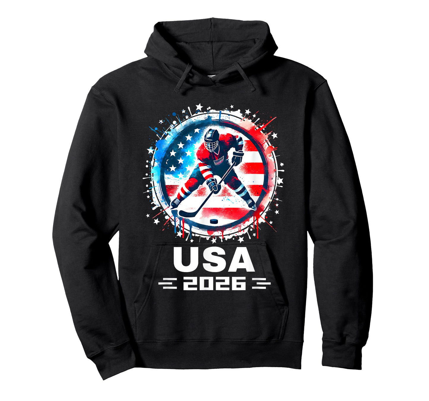 USA Team 2026 Hockey American Flag Women Men Kids Hockey T-Shirt