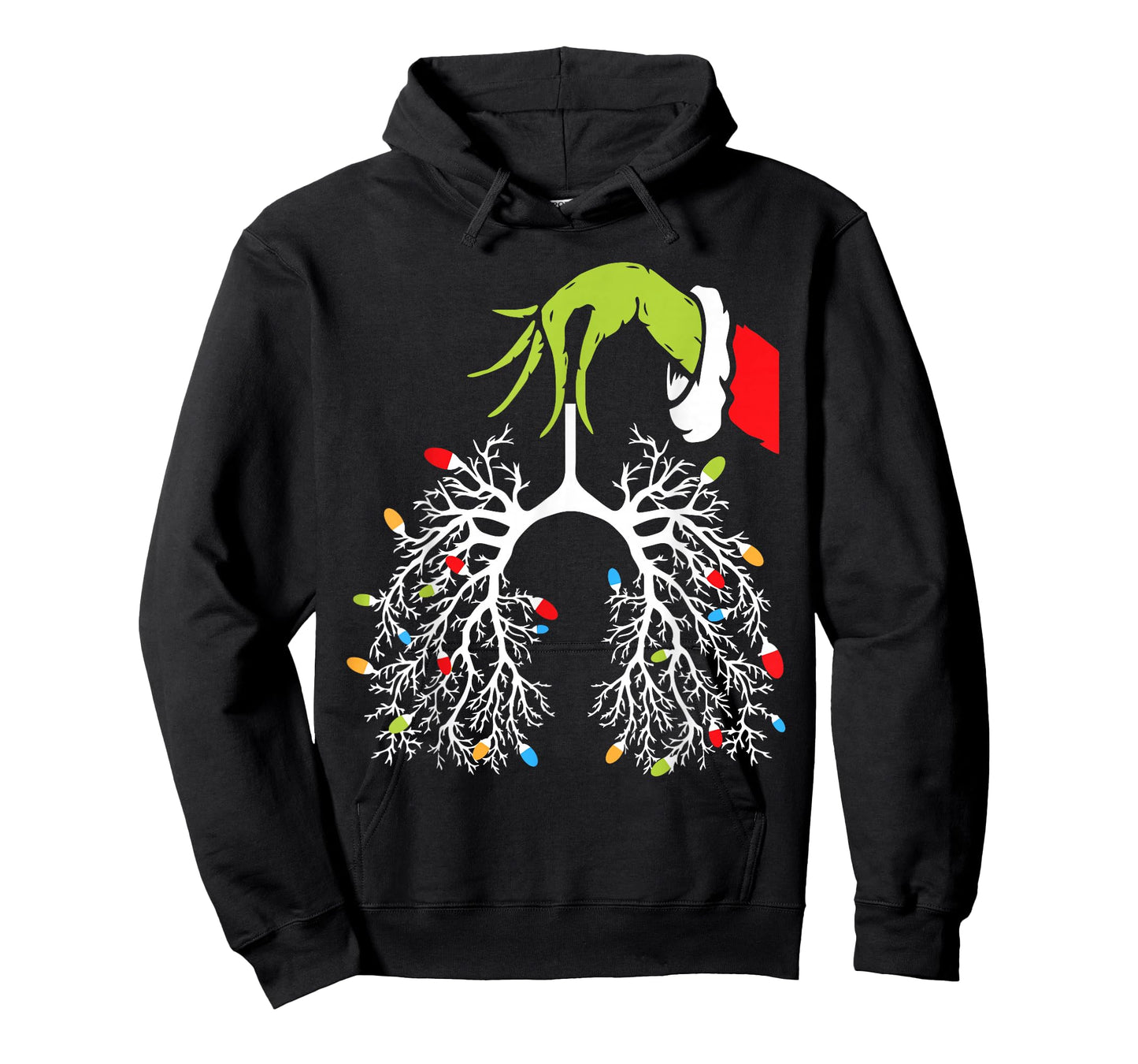 Christmas Nurse Lung Xmas Lights Funny Pulmonologist Xmas T-Shirt