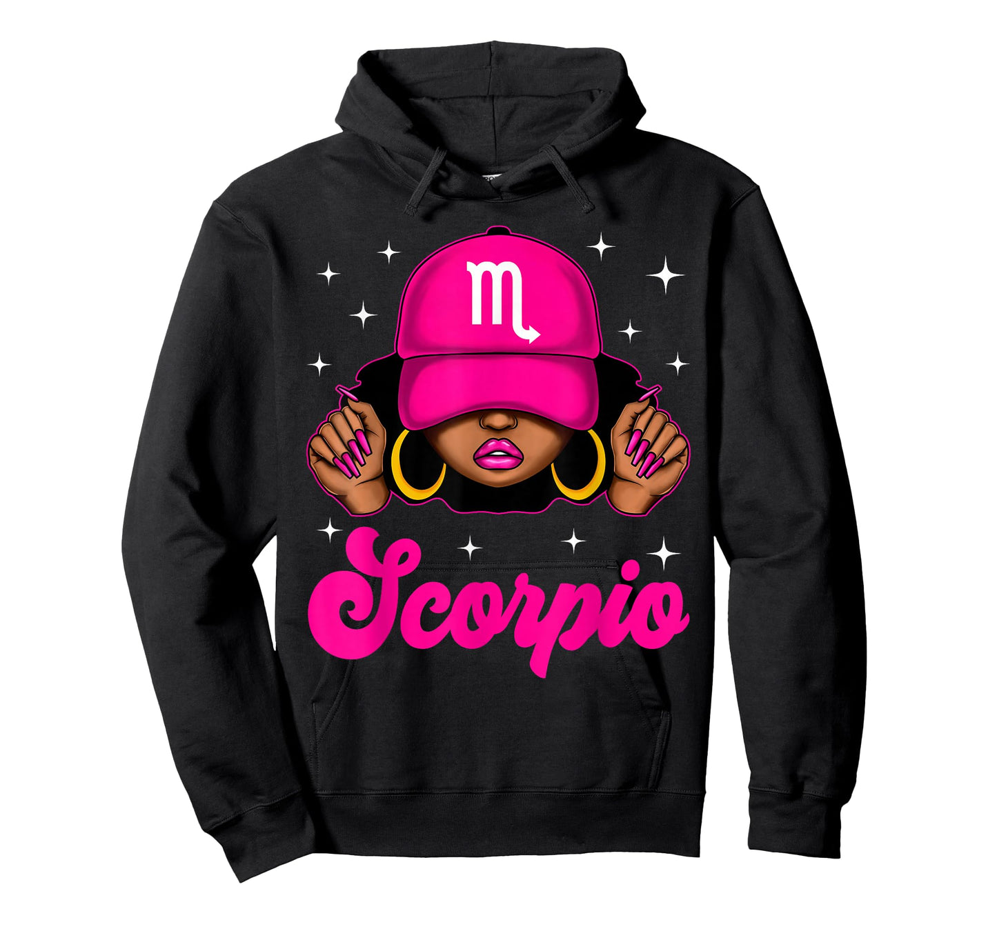 Scorpio Girl Sassy Black Woman with Cap Zodiac Birthday T-Shirt