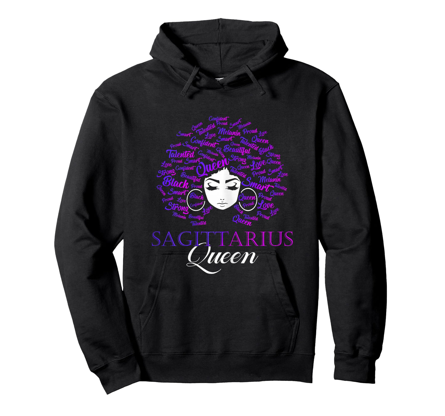 Black Womens Afro Hair Sagittarius Queen Birthday Gift T-Shirt