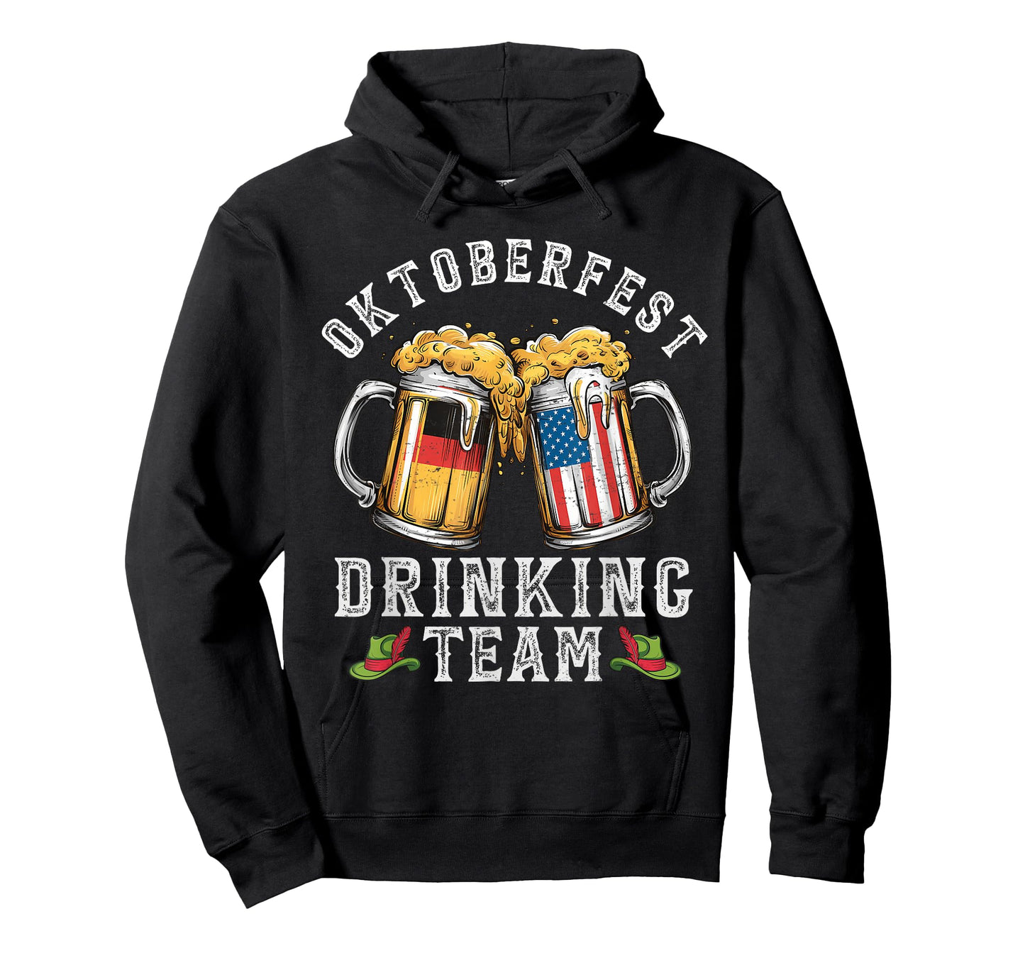 Oktoberfest Squad Drinking Team Beer German American Flag T-Shirt