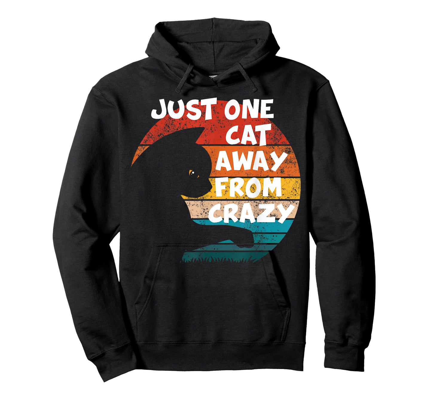 Funny Retro Vintage Cat | Just One Cat Away From Crazy T-Shirt for Men Women Kids