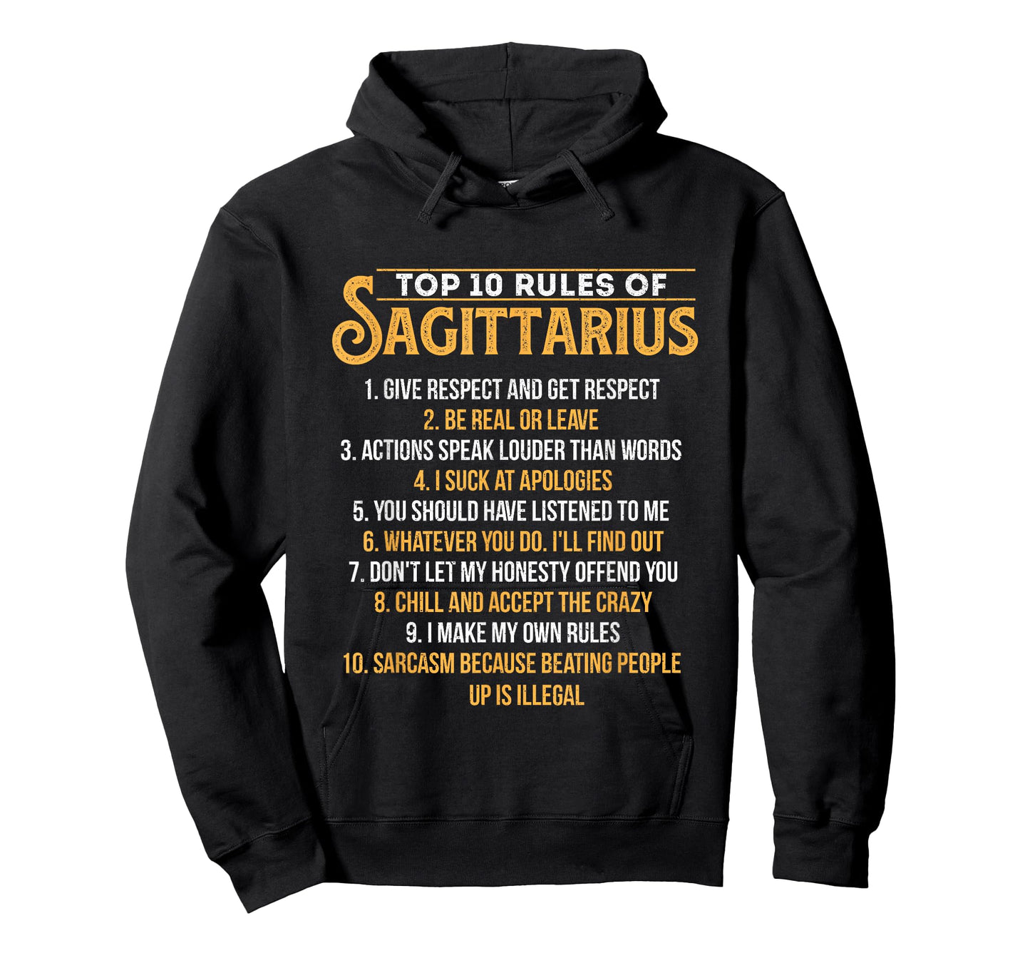 Top 10 Rules of Sagittarius - Zodiac Sign Birthday Horoscope T-Shirt