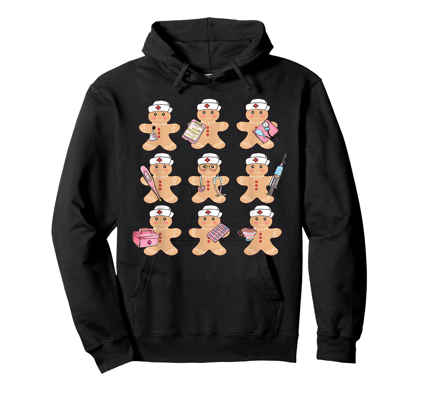 Cute Nurse Gingerbread Christmas Design Holiday Medical Art T-Shirt