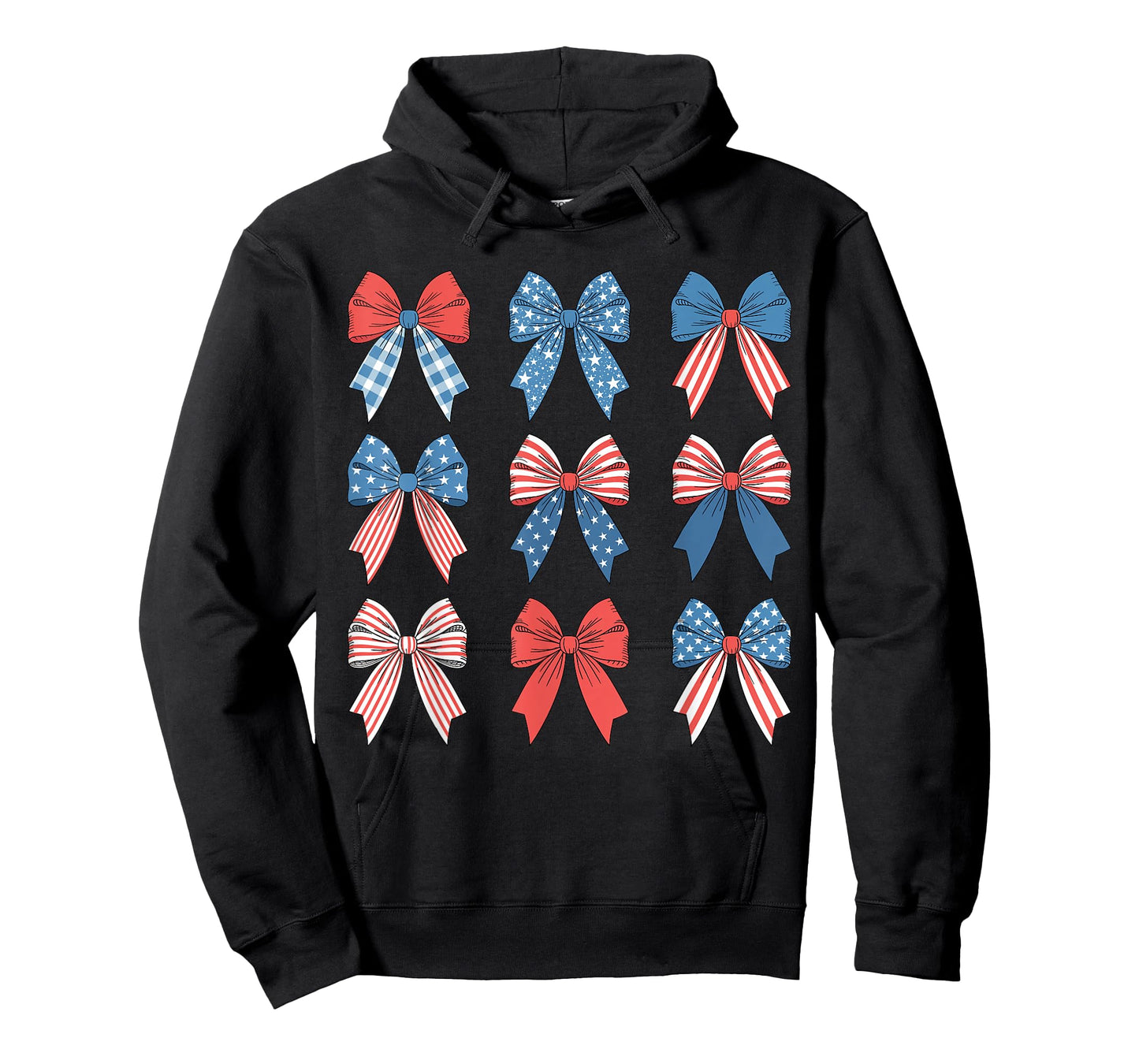 Cute 4th of July Red White and Blue American Coquette Bows T-Shirt