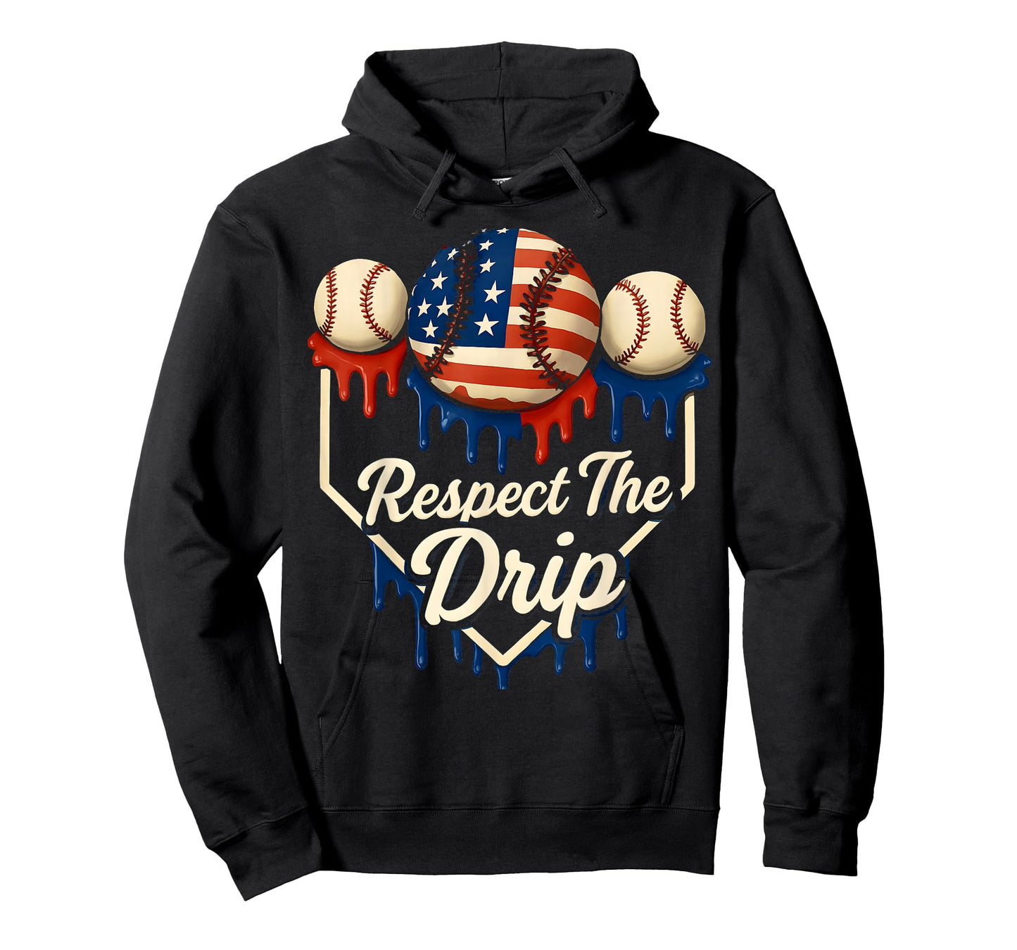 Baseball Drip American Flag 4th Of July Respect The Drip T-Shirt