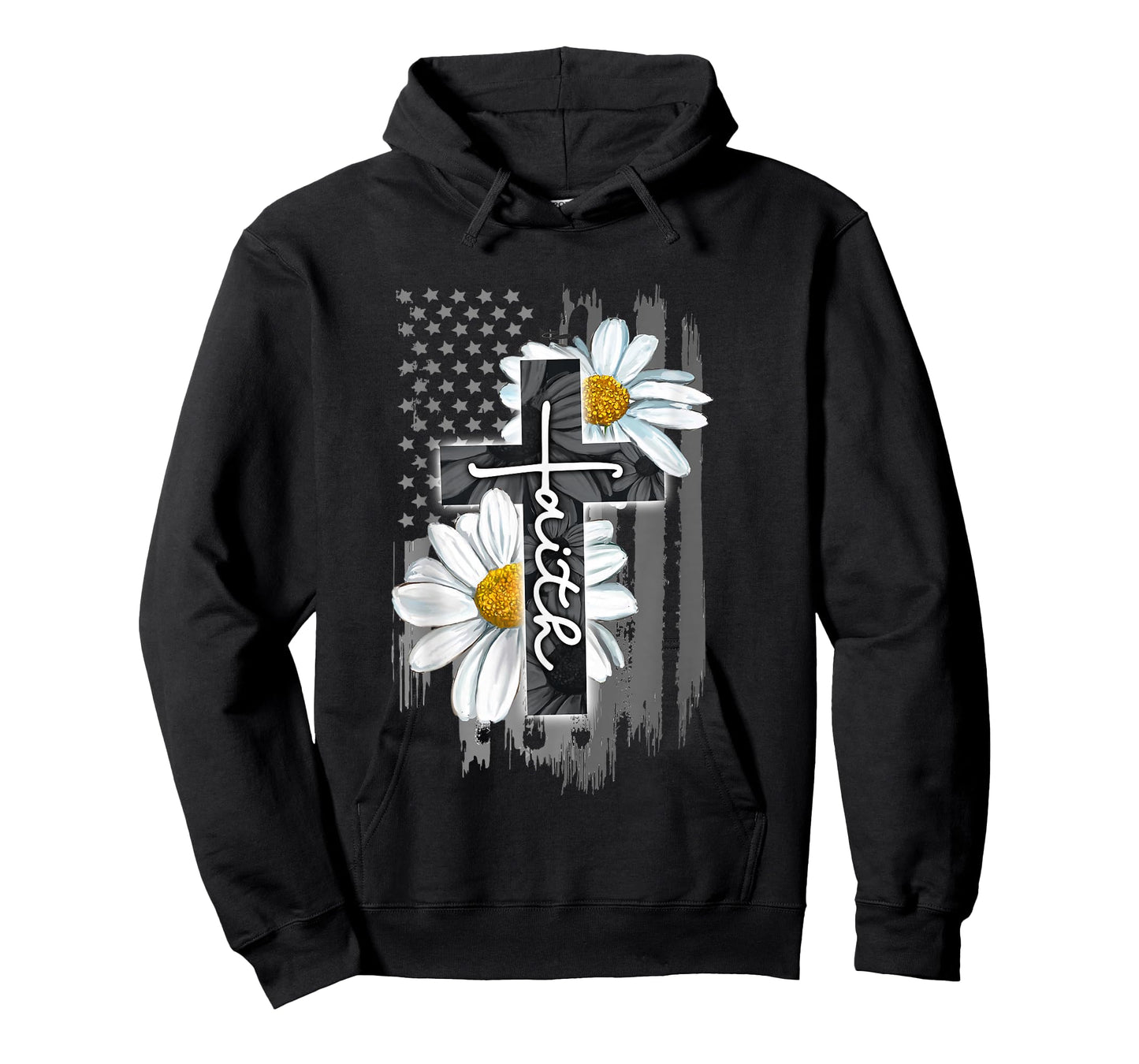 Faith American Flag Daisy Christian Faith Jesus God Lover T-Shirt