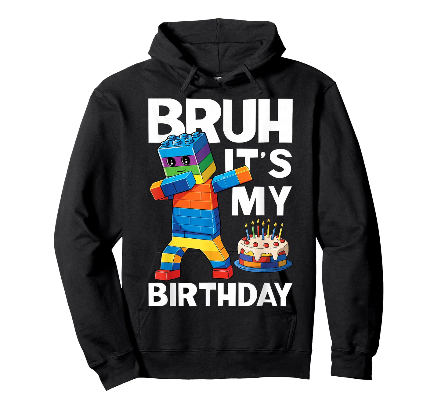 Bruh It's My Birthday Dabbing Block Kid Brick Builder T-Shirt