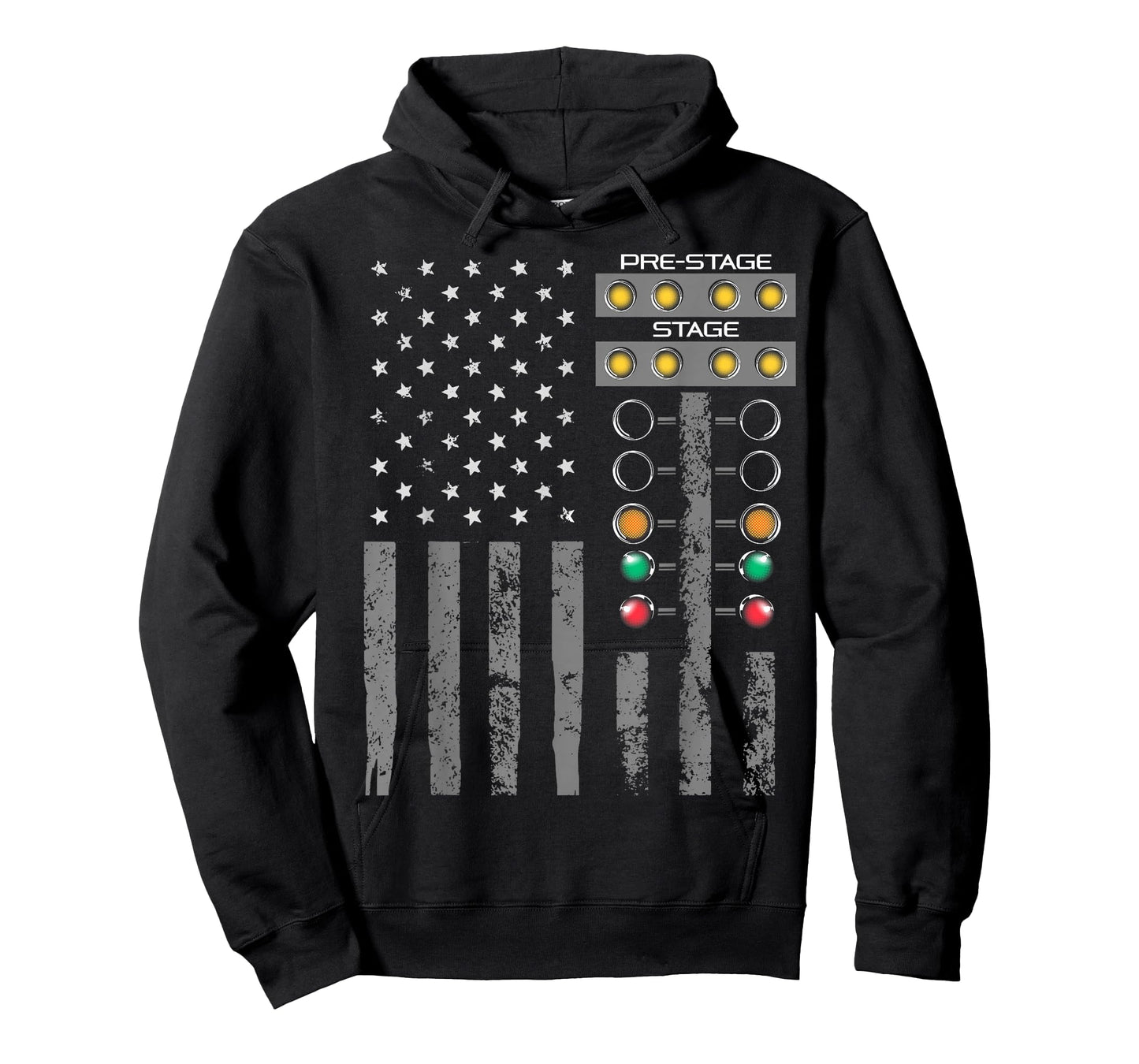 American Flag Drag Racing Strip Tree Light for Dragster T-Shirt