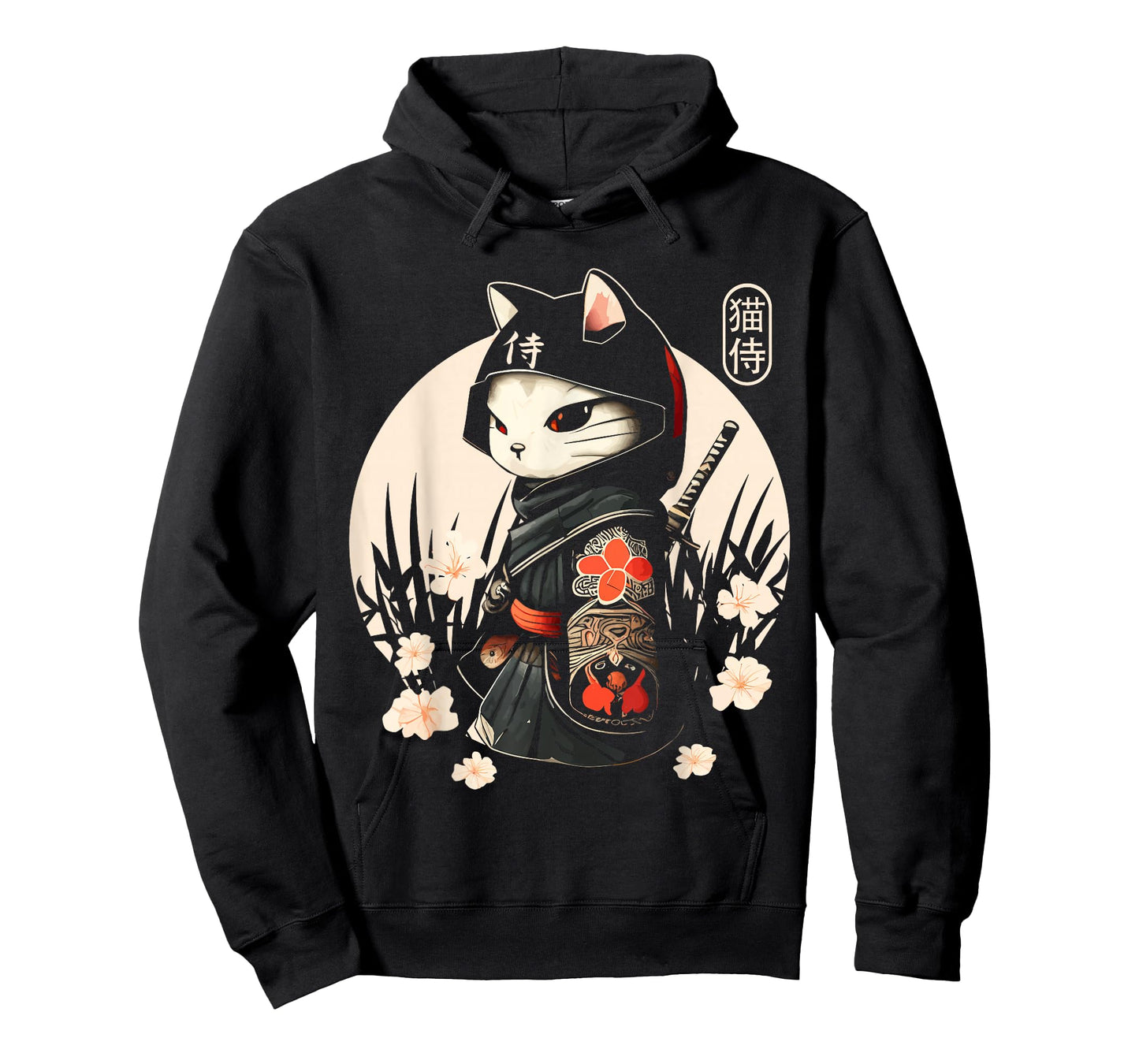 Japanese Samurai Cat Tattoo, Kawaii Ninja Cat T-Shirt