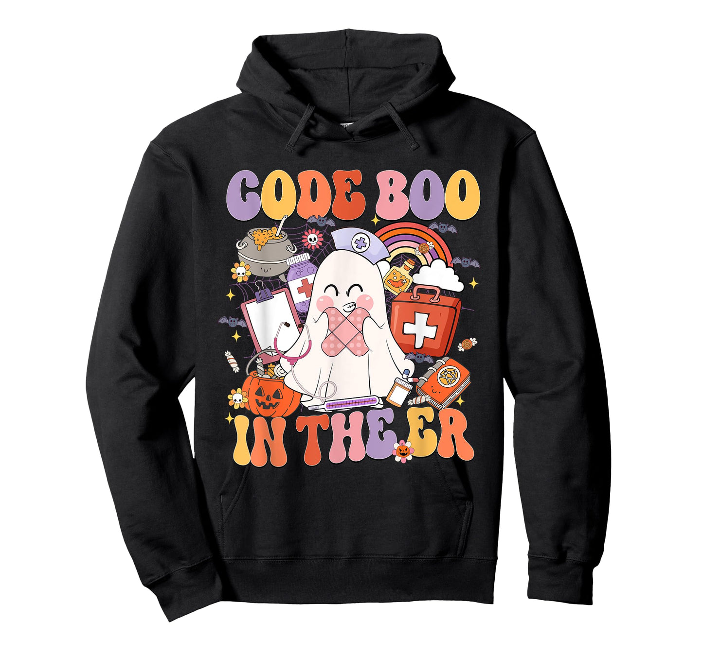 Code Boo In The ER Emergency Room Nurse Boo Halloween T-Shirt
