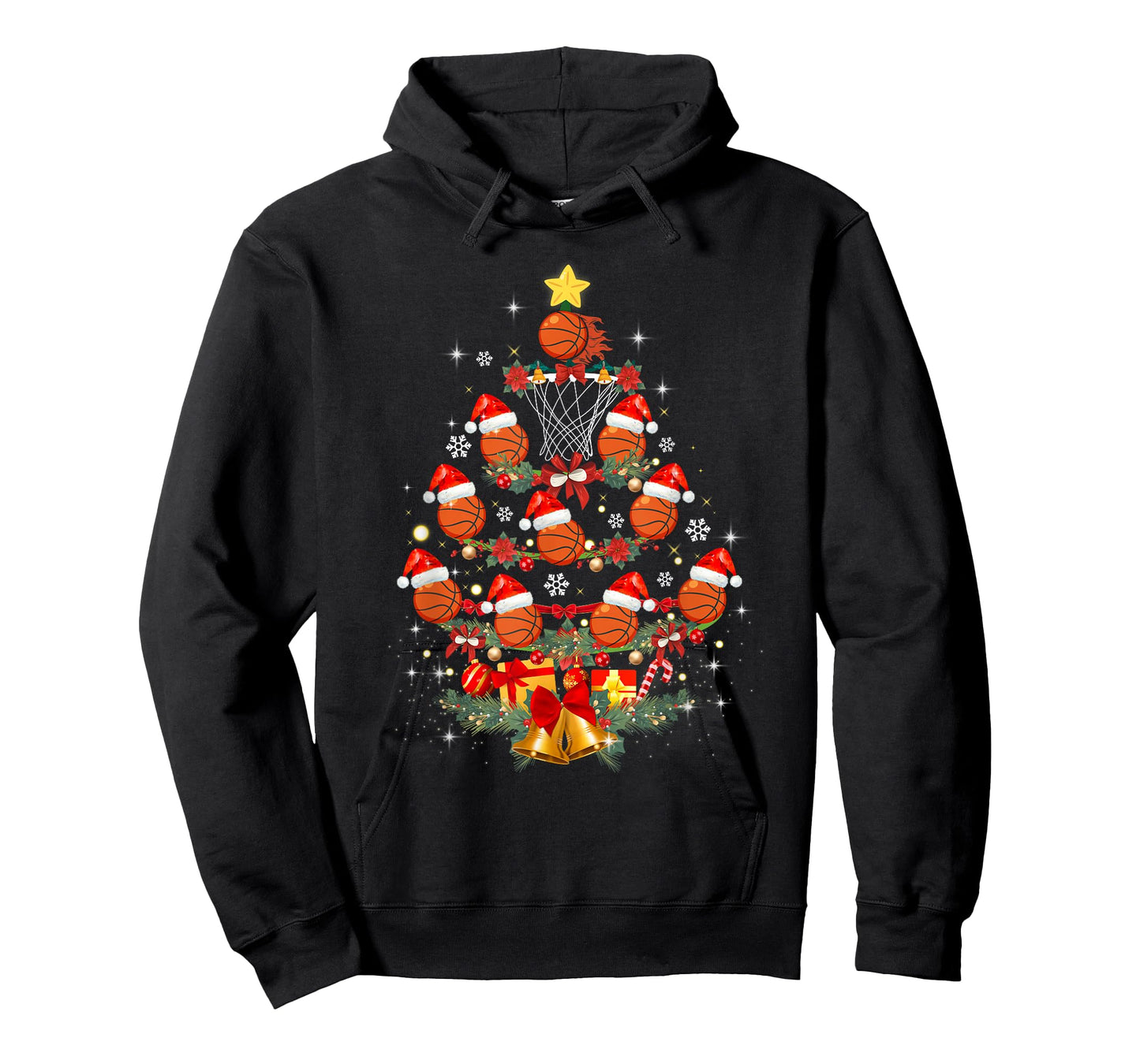 Basketball Christmas Tree Xmas Santa Sports Mens Womens Kids T-Shirt