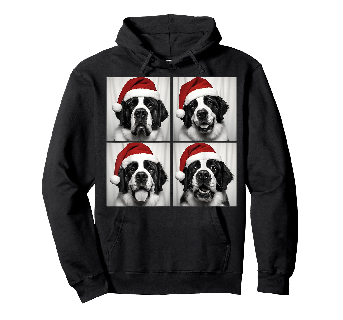 Funny Christmas Saint Bernard Santa Dog Lover Photo Booth T-Shirt