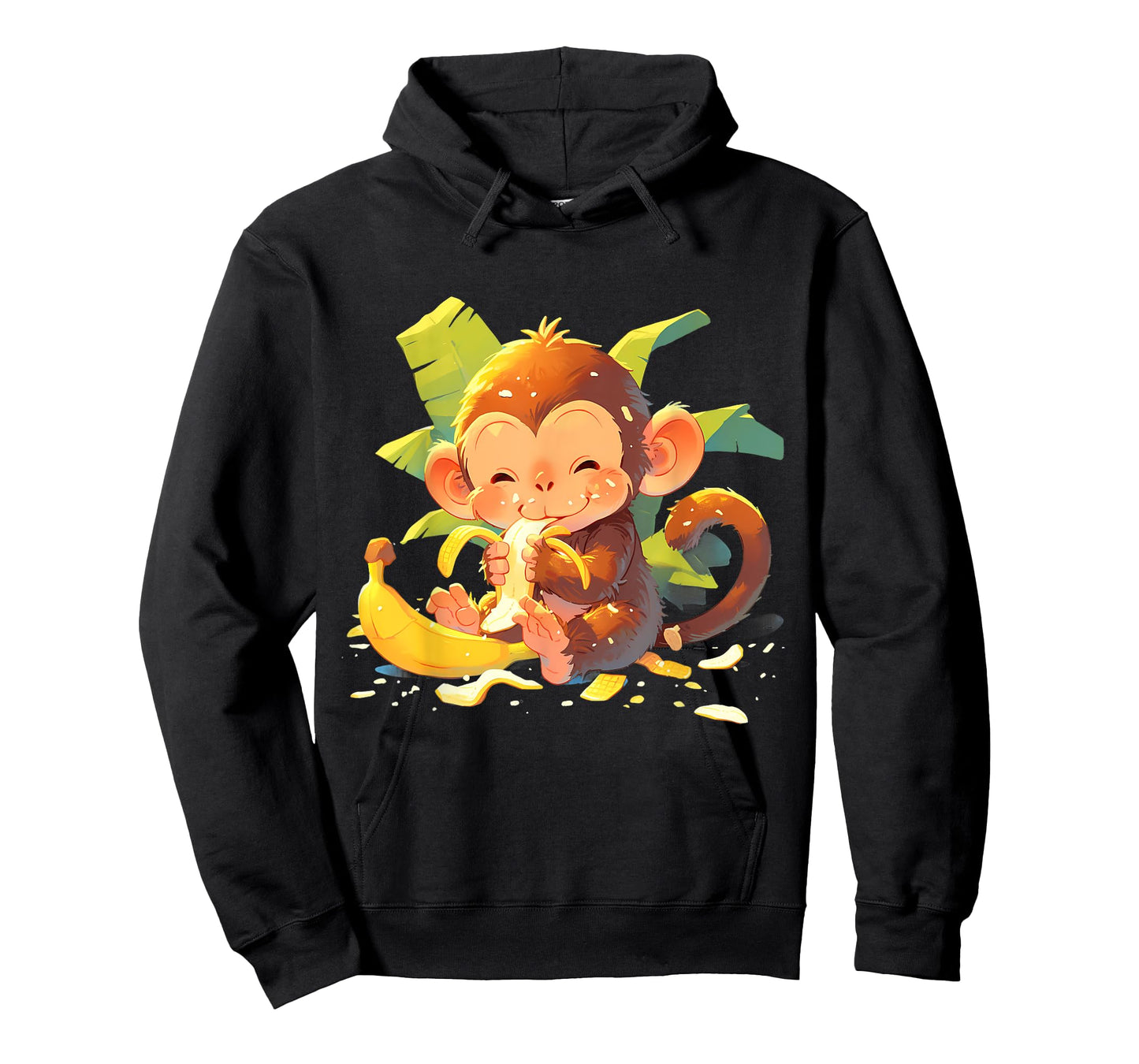 Banana Monkey Artwork Drawing Colourful Cute Monkey T-Shirt
