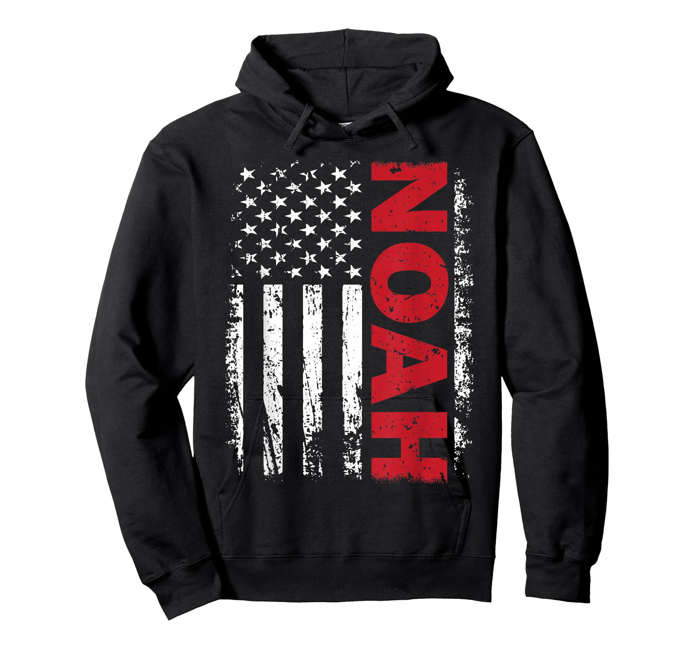 Noah Personalized Name with US American Flag Patriotic T-Shirt