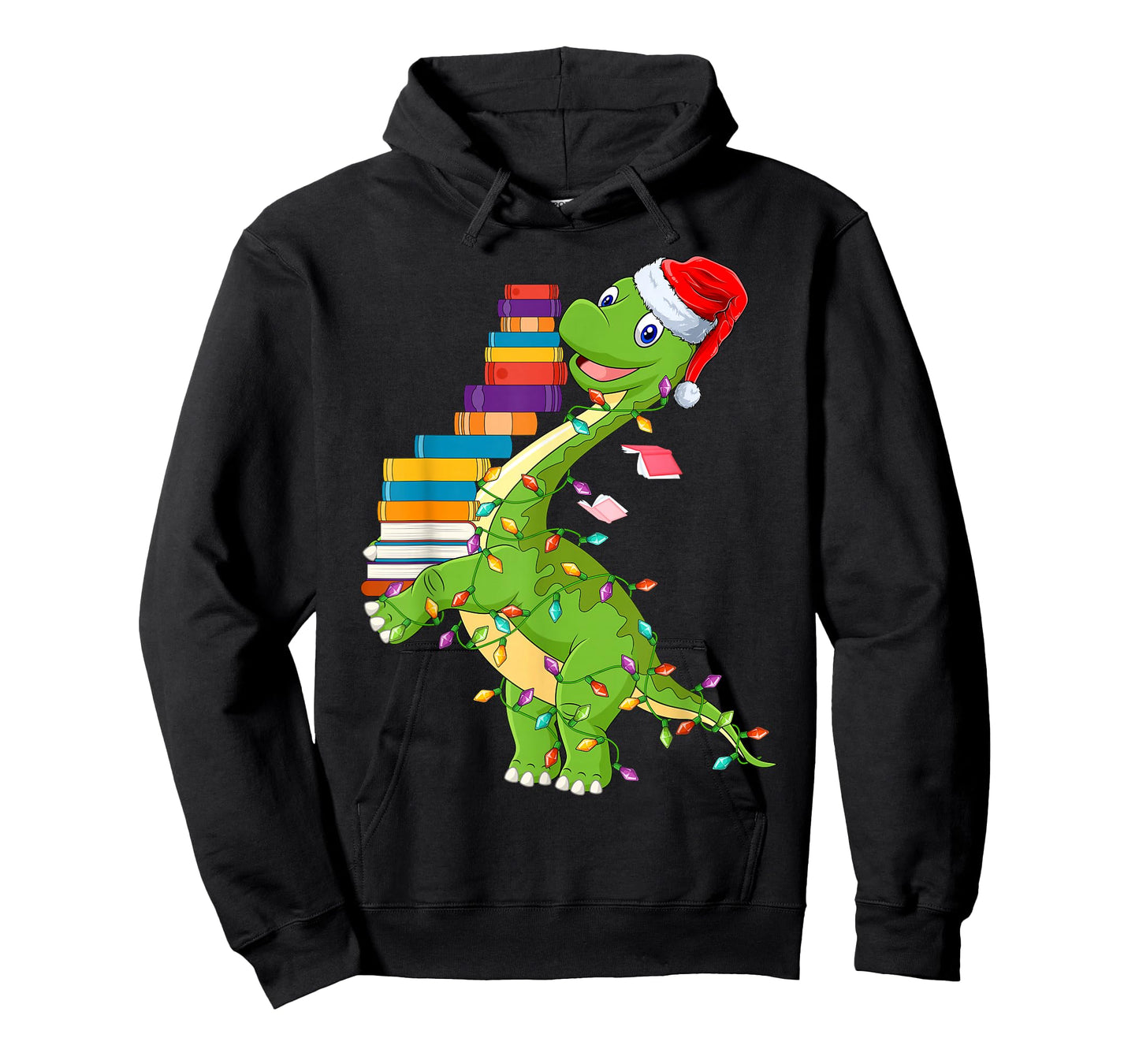 Dinosaur Book Reading Teacher Kids Book Lover Dino Christmas T-Shirt