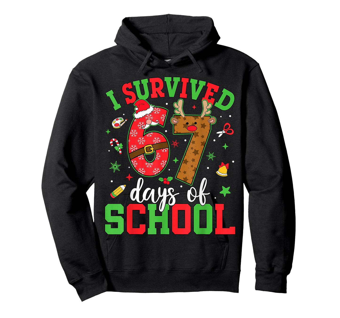 Happy 67th Day of School Funny Christmas 67 Meme Six Seven T-Shirt