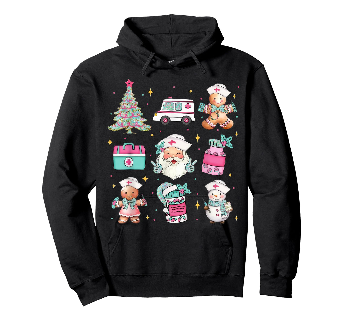 Cute Nurse Christmas Tree Santa Medical Themed T-Shirt