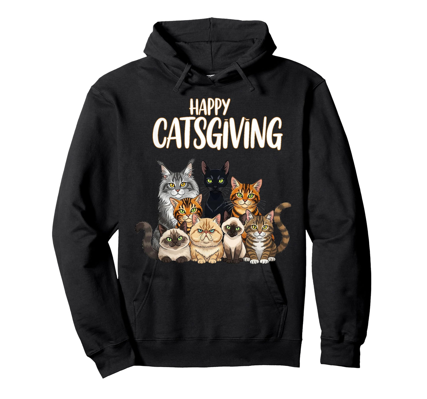 Funny Thanksgiving Cat Lovers Gift Happy Catsgiving T-Shirt