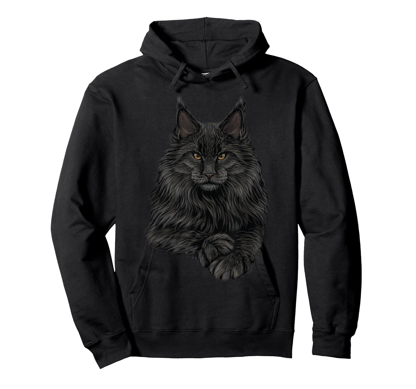 Realistic Cute Maine Coon cat Sitting for Lovers Animals T-Shirt