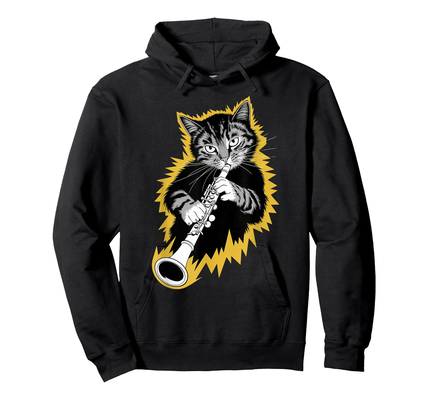 Musik Cat Playing Clarinet instrument on Cat Clarinetist T-Shirt