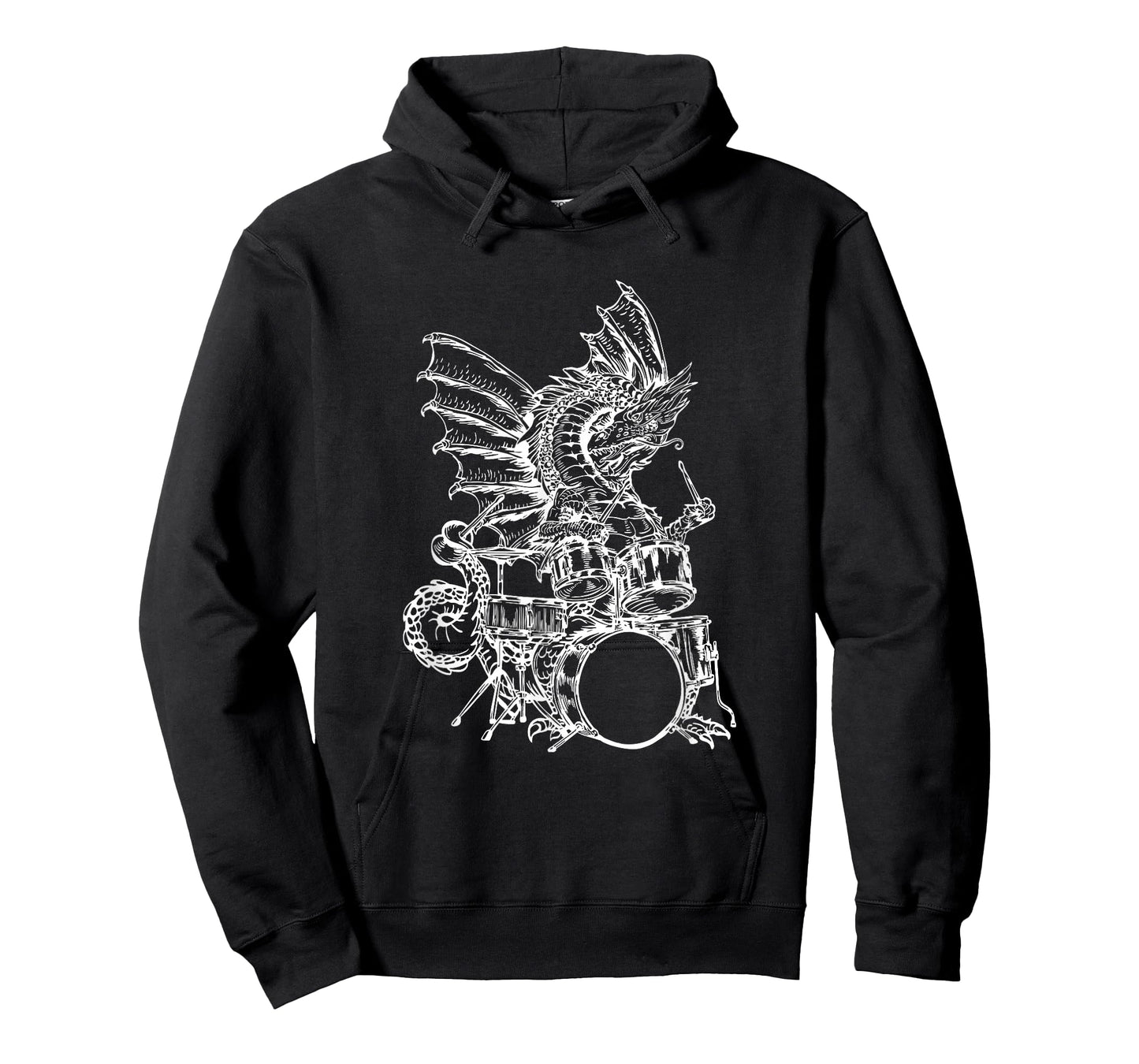 Dragon Playing Drums Animal Funny Drummer Rock Musician T-Shirt