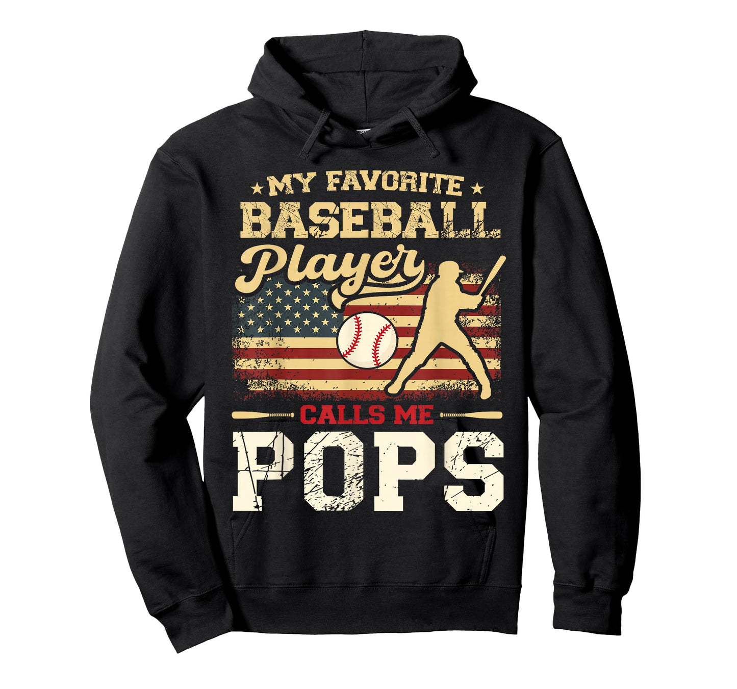 My Favorite Baseball Player Calls Me Pops US Flag T-Shirt