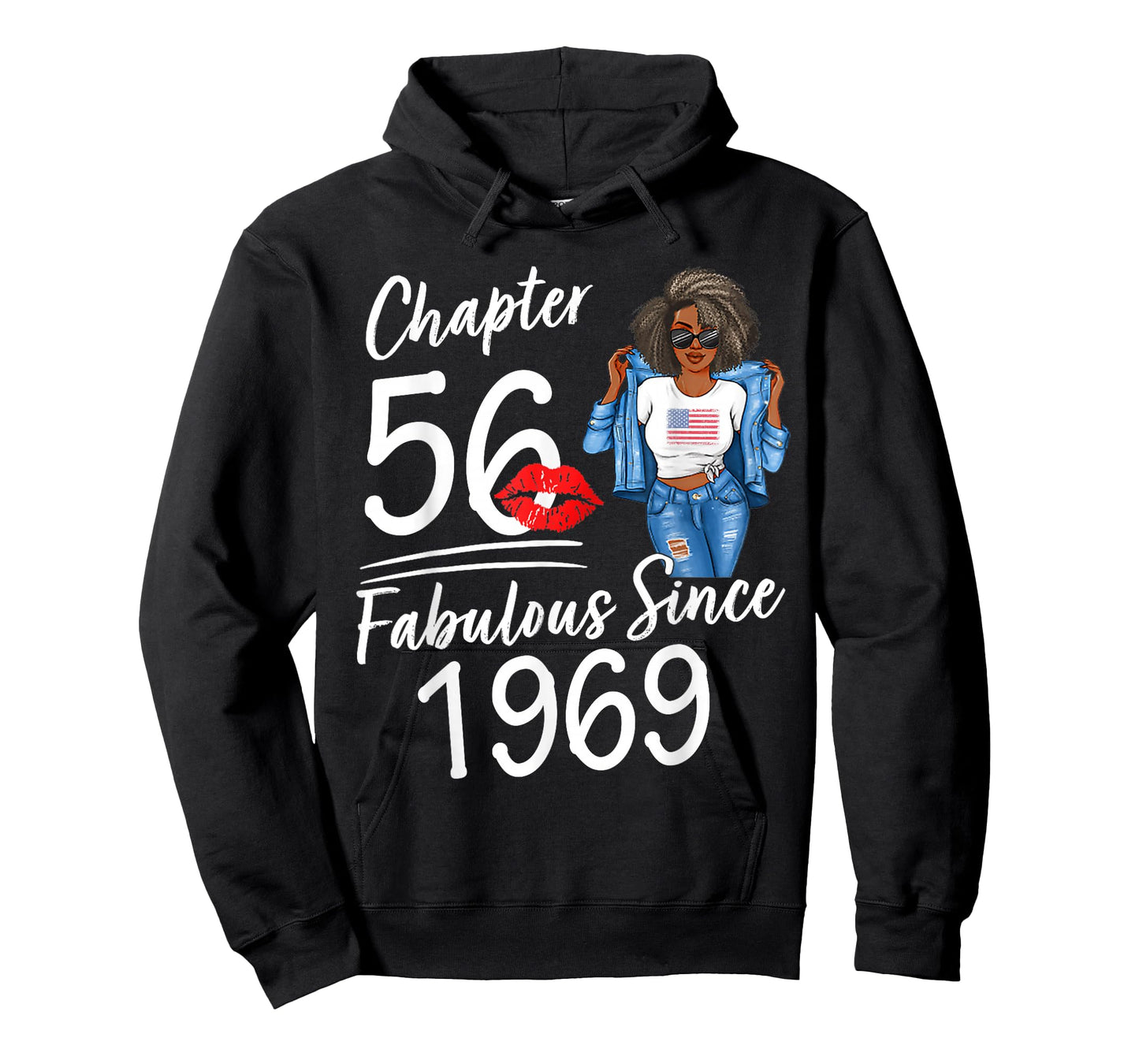 Chapter 56 Fabulous Since 1969 56th Birthday Afro Black Girl T-Shirt