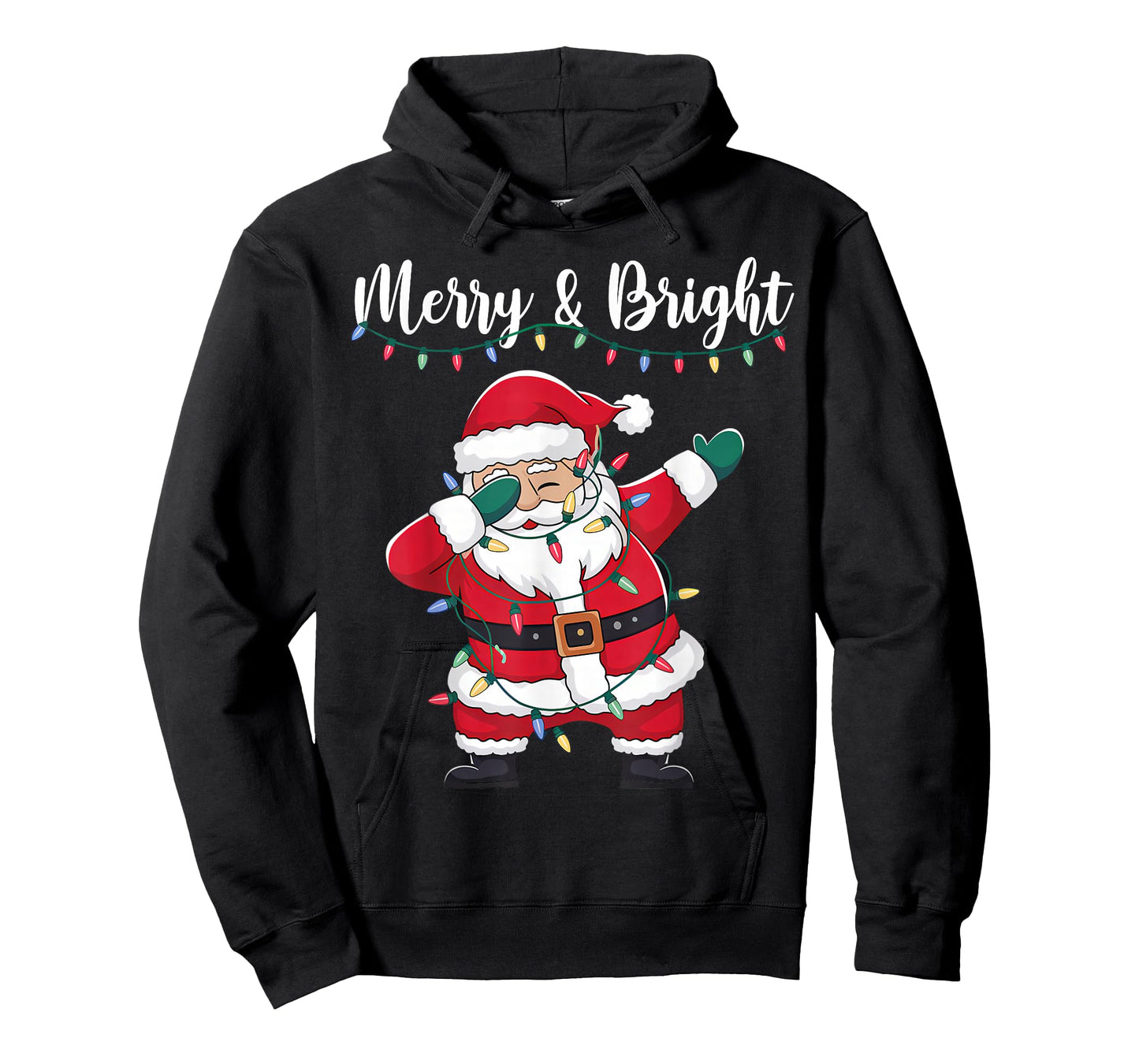 Merry & Bright Funny Dabbing Santa Christmas Men Women Kids T-Shirt