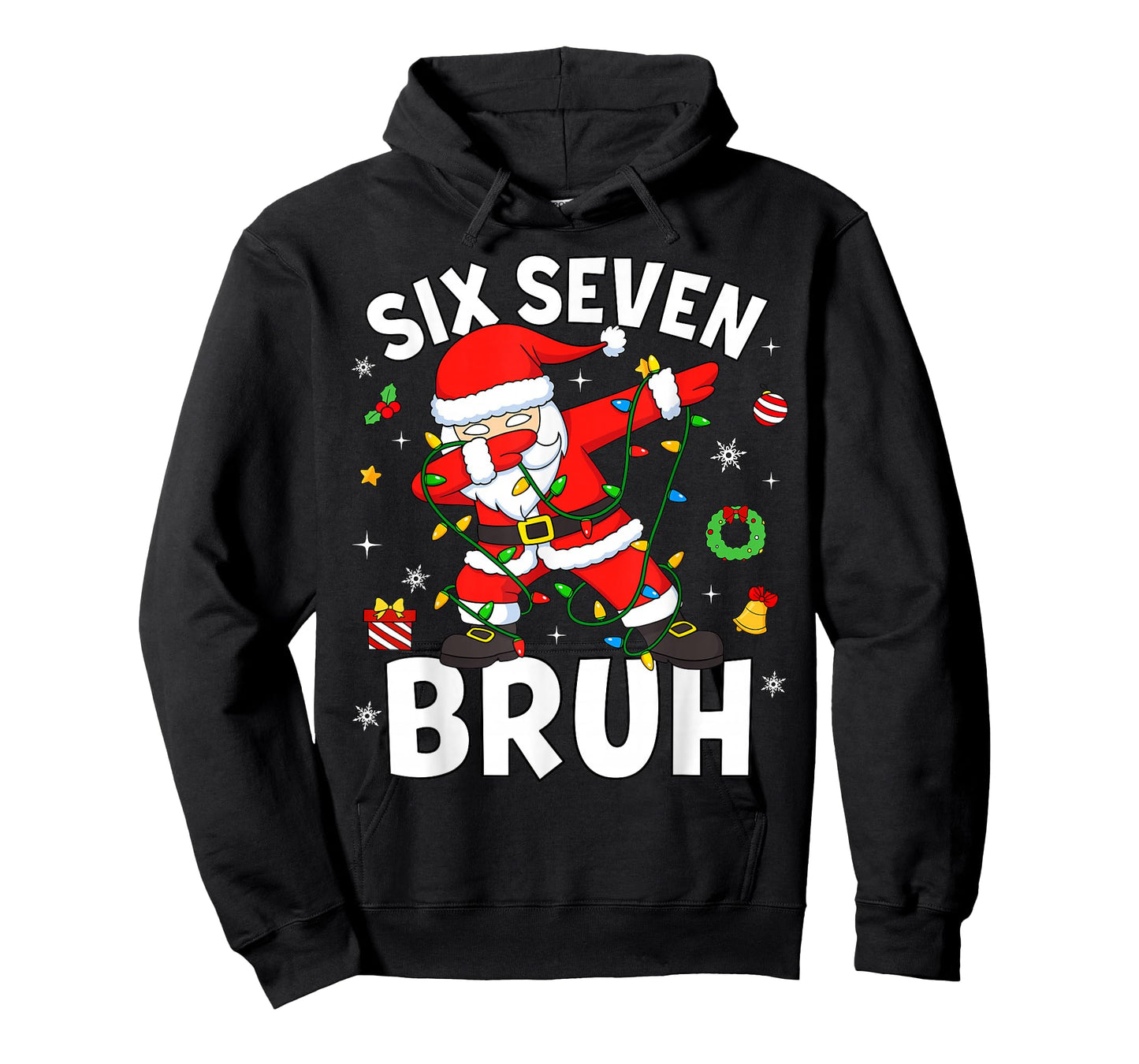 Six Seven 67 Gen Z Alpha Meme Bruh Christmas Dabbing Santa T-Shirt