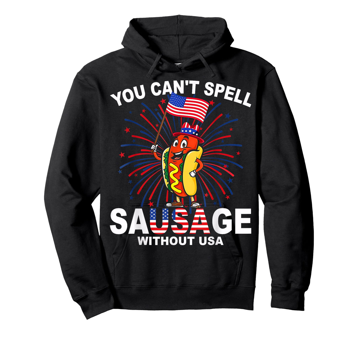 You Can't Spell Sausage Without USA Funny Wiener 4th of July T-Shirt