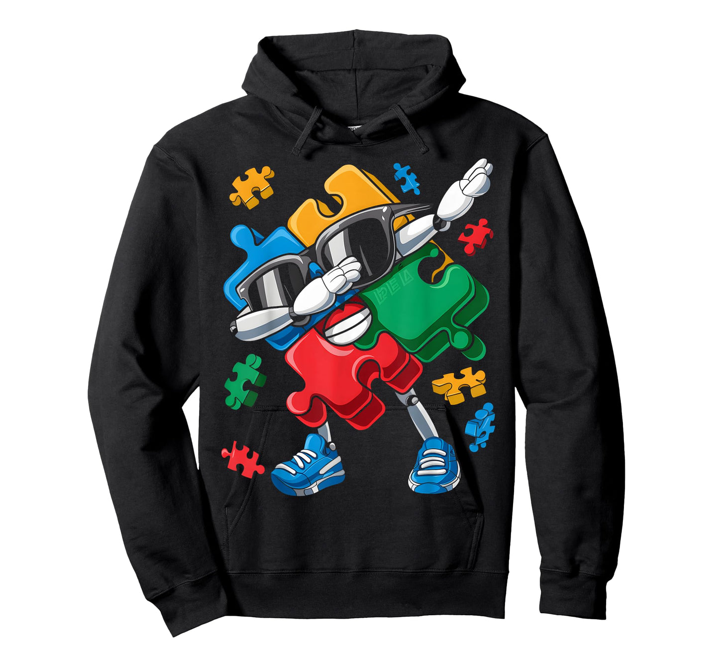 Dabbing Puzzle Piece Cool Autism Awareness Kids Boys Girls T-Shirt