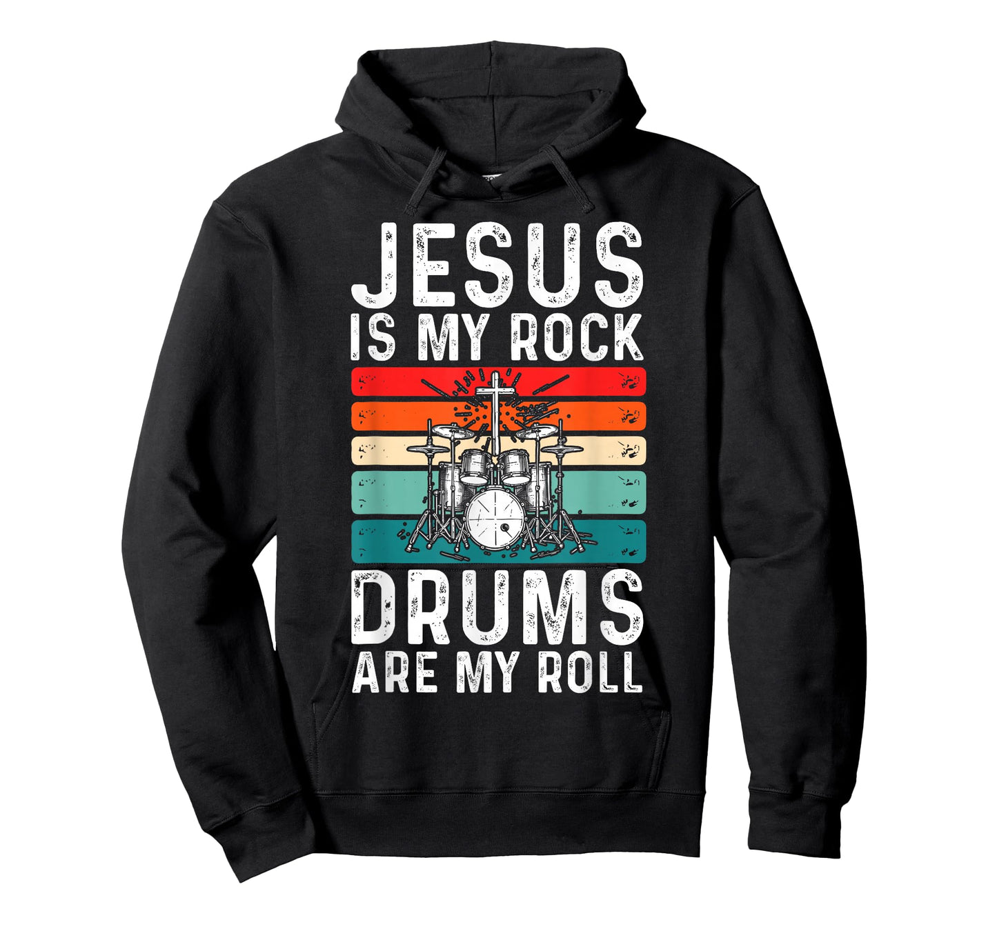 Jesus Is My Rock Drums Are My Roll Christian Drummer T-Shirt