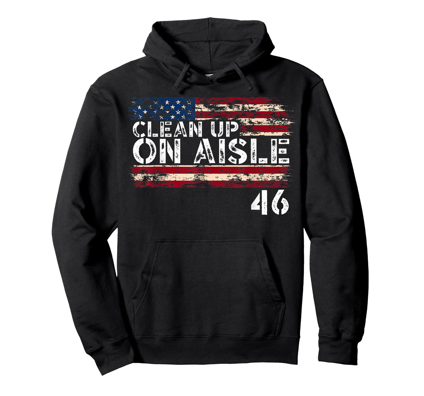 Patriotic American Flag Vintage USA Clean Up On Aisle 46 T-Shirt for Women Men