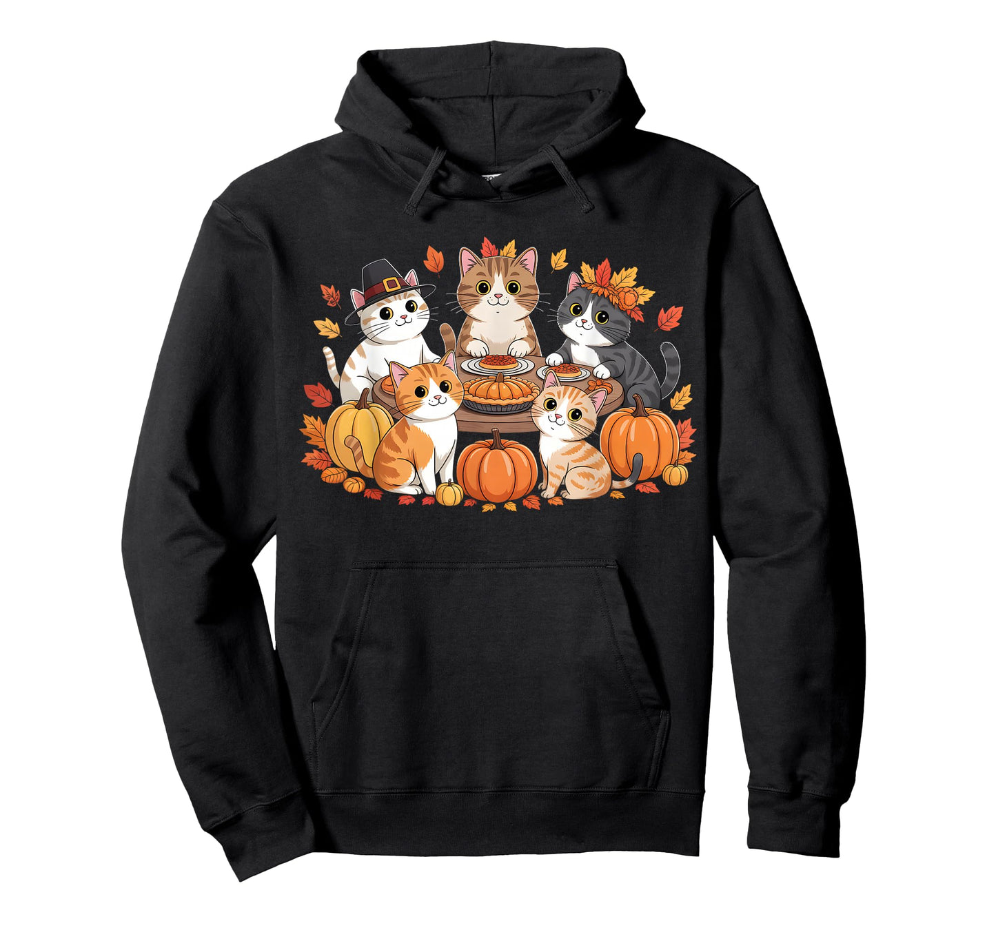 Thanksgiving Cats Dinner Feast Vintage Fall Men Women Kids T-Shirt