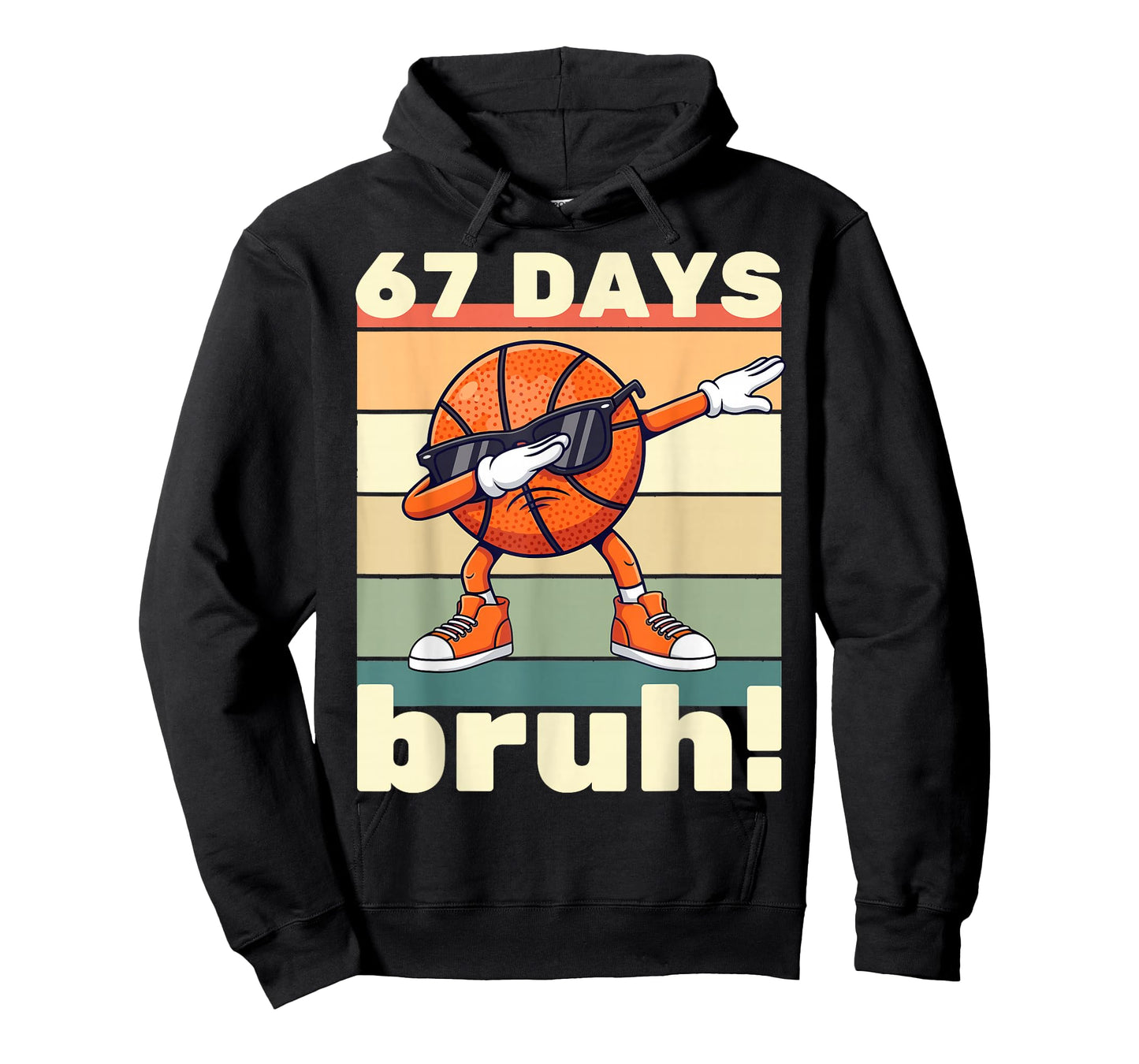 67 Days of School Funny Bruh Teacher Kids Dabbing Basketball T-Shirt