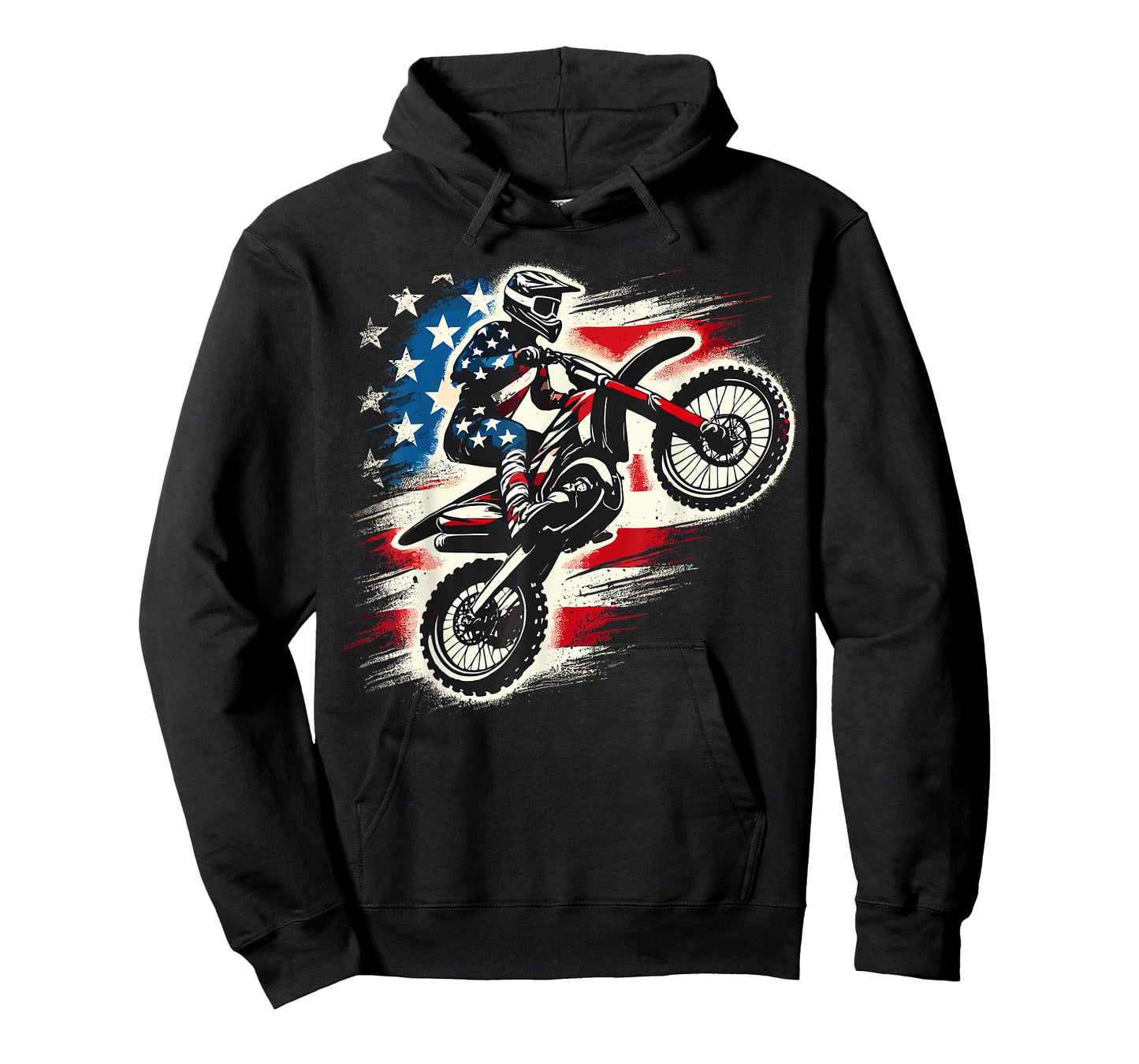 Dirt Bike American Flag 4th of July Motocross T-Shirt