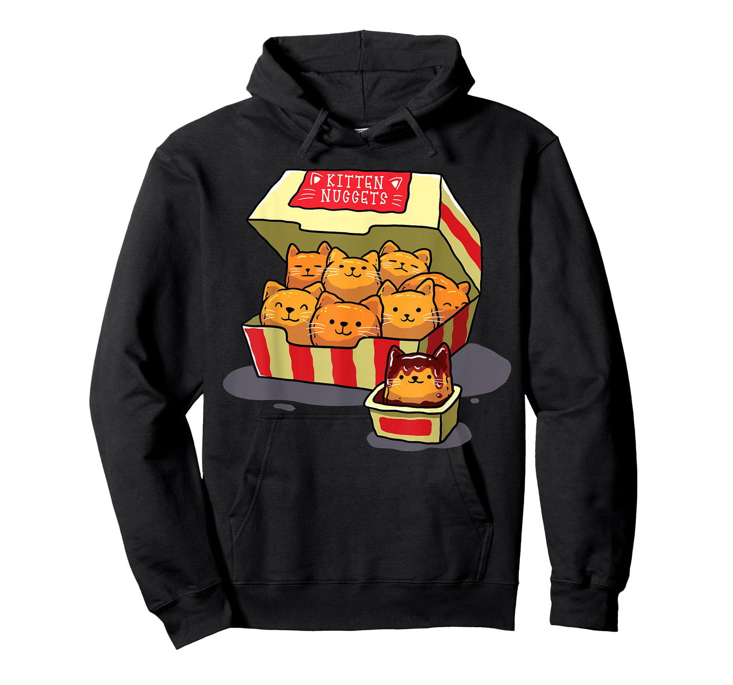 InGENIUS Funny Cat Owner Shirts & Gifts Kitten Nuggets Food Pun Cat Lover Gift Chicken Nuggets Unisex-Adults T-Shirt Black Small