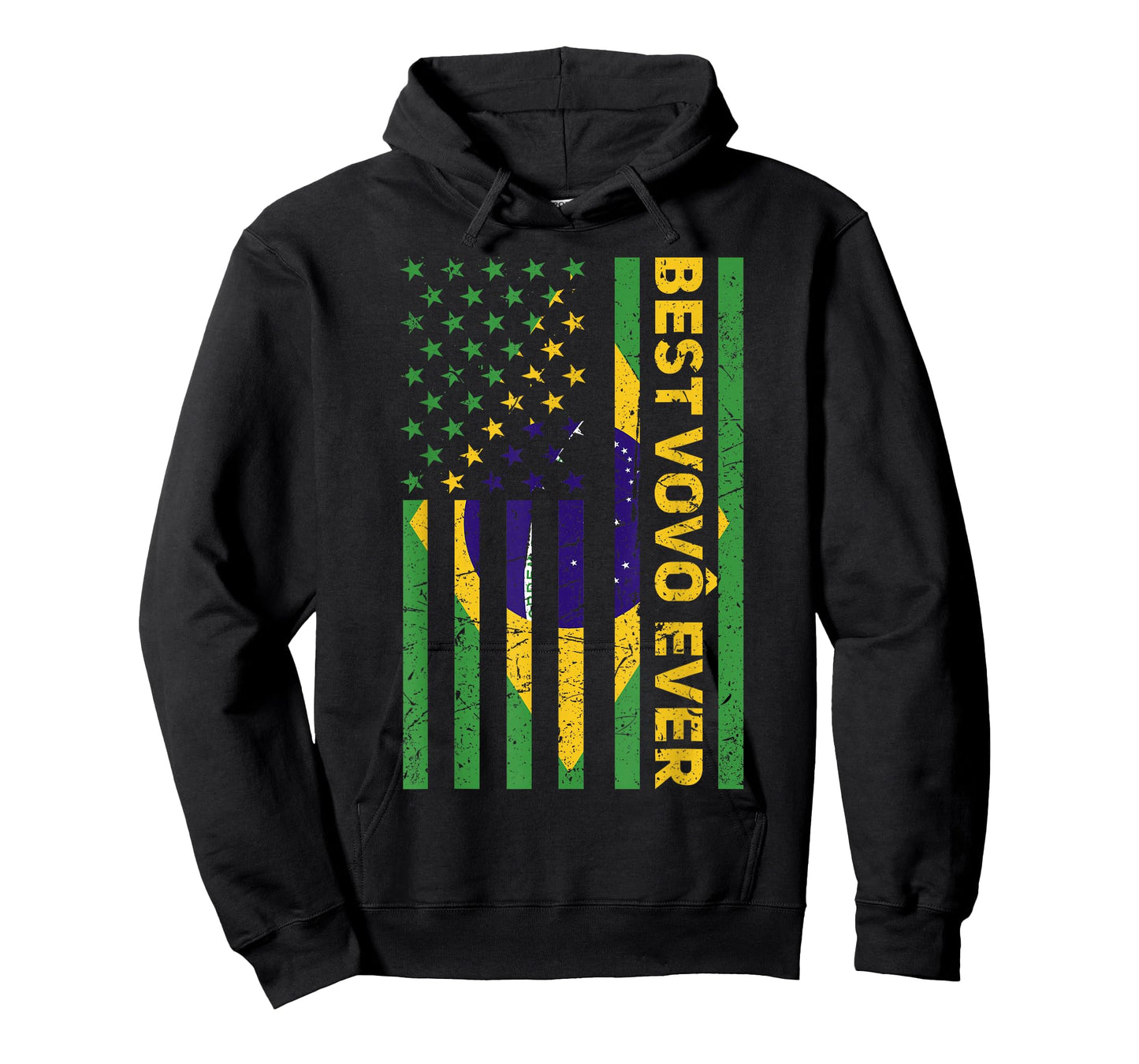 Best Vovô Brazil American Flag Retro Brasilian Grandpa T-Shirt
